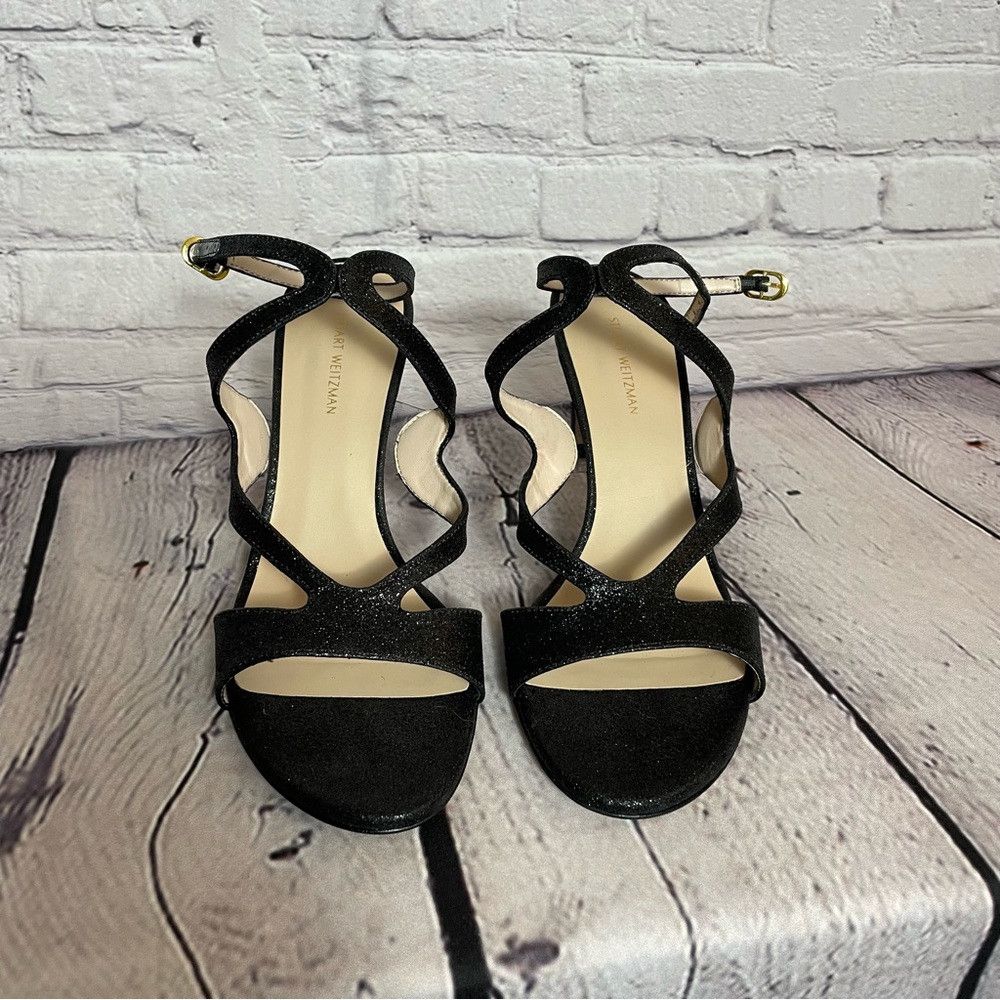 Stuart Weitzman New Stuart Weitzman Mariposa Glitter Leather Sandals Size 7 Size US 7.5 / IT 37.5 - 3 Thumbnail