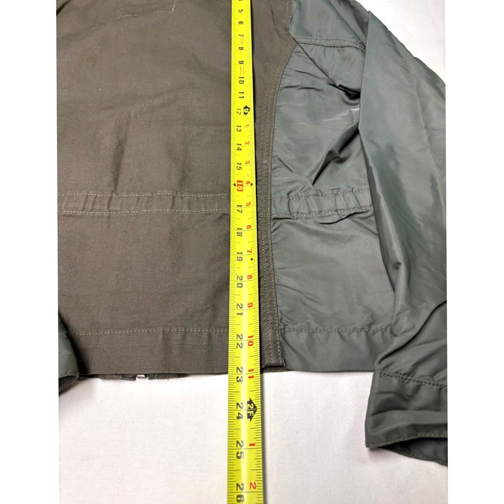 Lucky Brand Lucky Brand Womens Mixed Media Utility Jacket Olive Green Military Zip Up Large Size L / US 10 / IT 46 - 7 Thumbnail