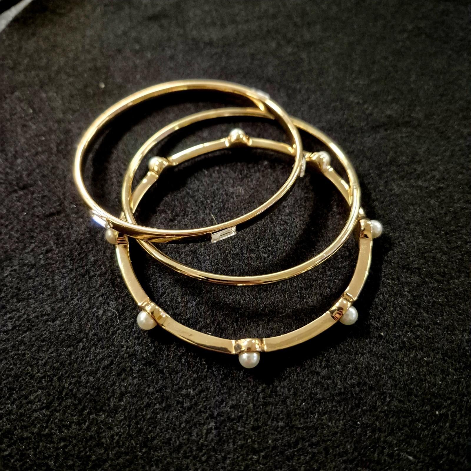 Other Anne Klein Gold-Tone 3-Pc Set Boxed Crystal Bangle Bracelets Size ONE SIZE - 2 Thumbnail