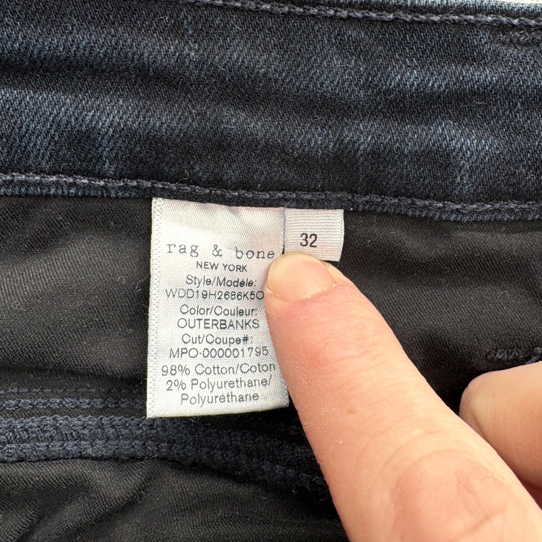 Rag & Bone rag & bone Jane Super High Rise Skinny Jeans Womens 32 Blue Denim Stretch USA Size 24" / US 00 / IT 34 - 5 Thumbnail
