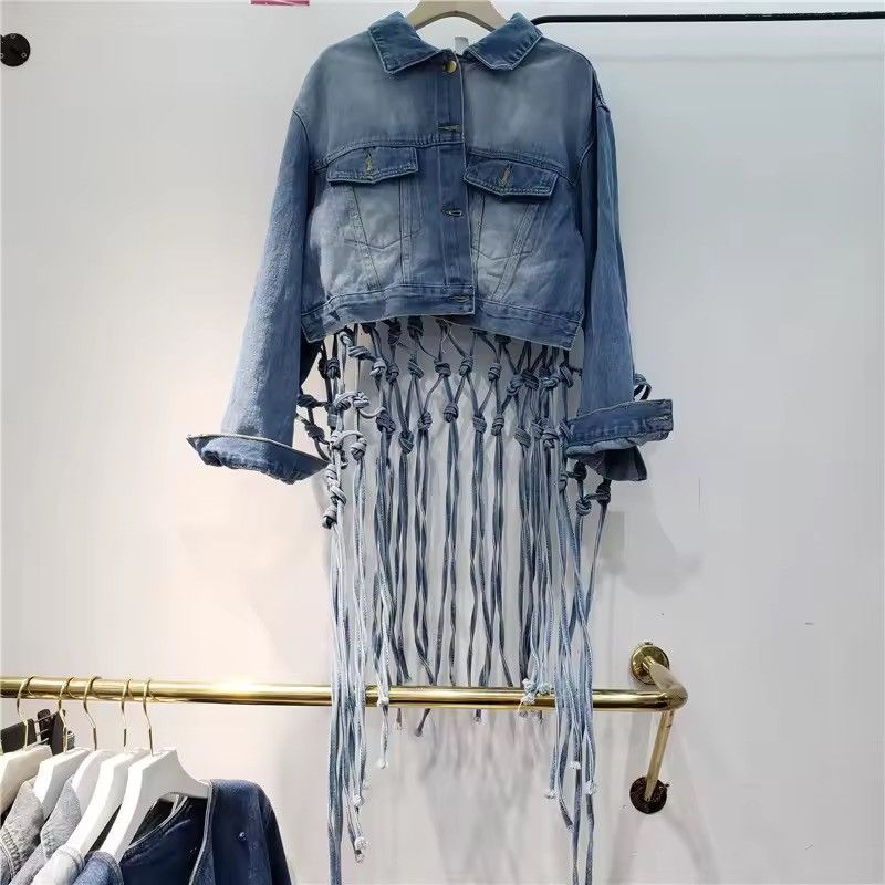 Designer Designer Streetwear Retro Cowboy Loose Denim Jacket Size M / US 6-8 / IT 42-44 - 2 Thumbnail