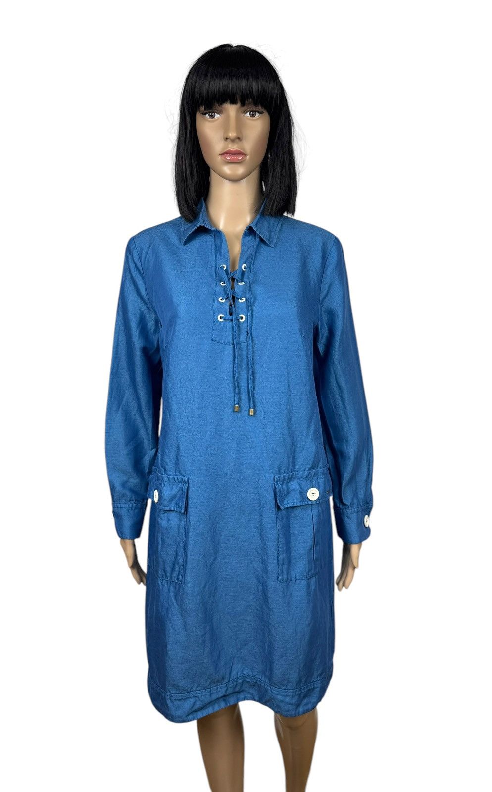 Bogner Sonia Bogner Shirt Dress Cotton Silk Linen size L Size L / US 10 / IT 46 - 1 Thumbnail