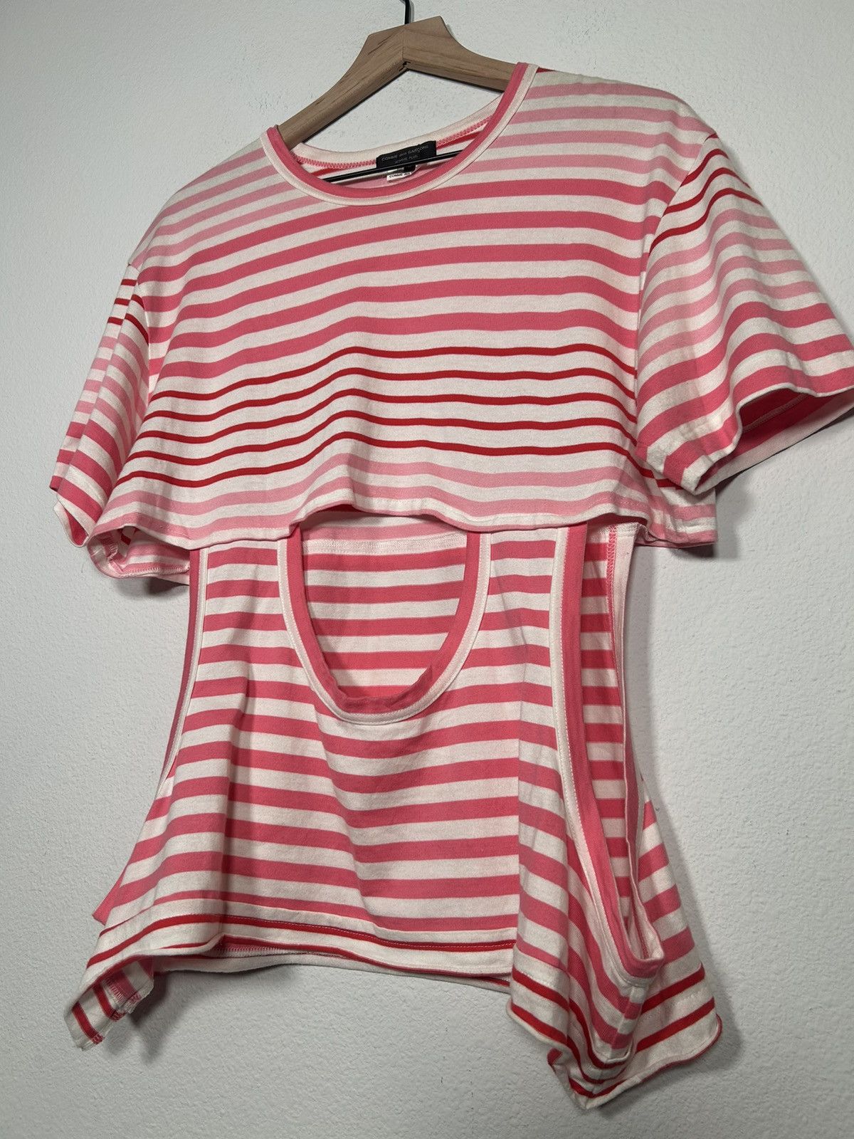 Comme des Garcons Homme Plus Hybrid Striped Cut out tee Size US L / EU 52-54 / 3 - 2 Thumbnail