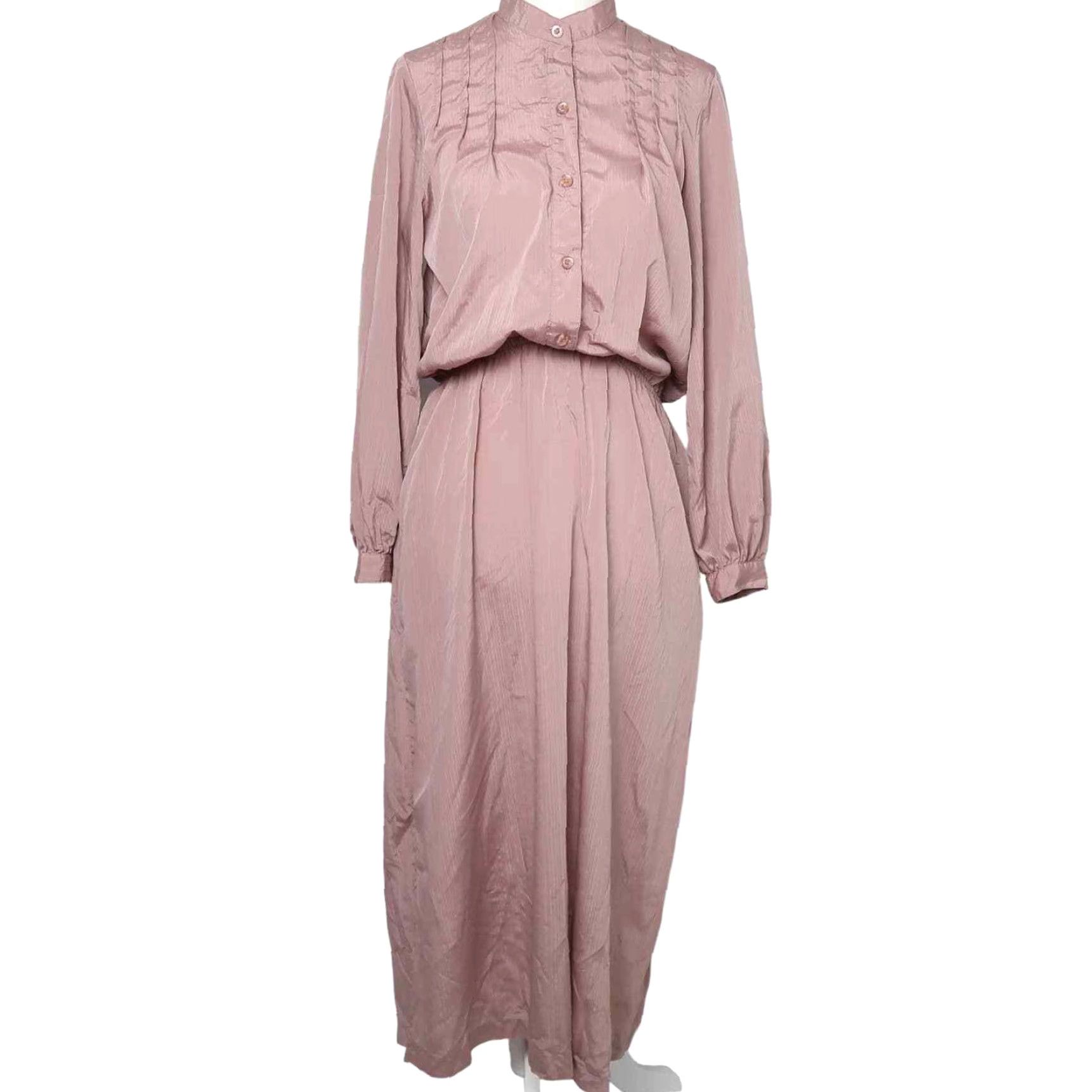 Pinko VINTAGE Dumani Shirt Dress Midi Dress Pink 70s Long Sleeve Polyester 6 Women Size M / US 6-8 / IT 42-44 - 2 Thumbnail