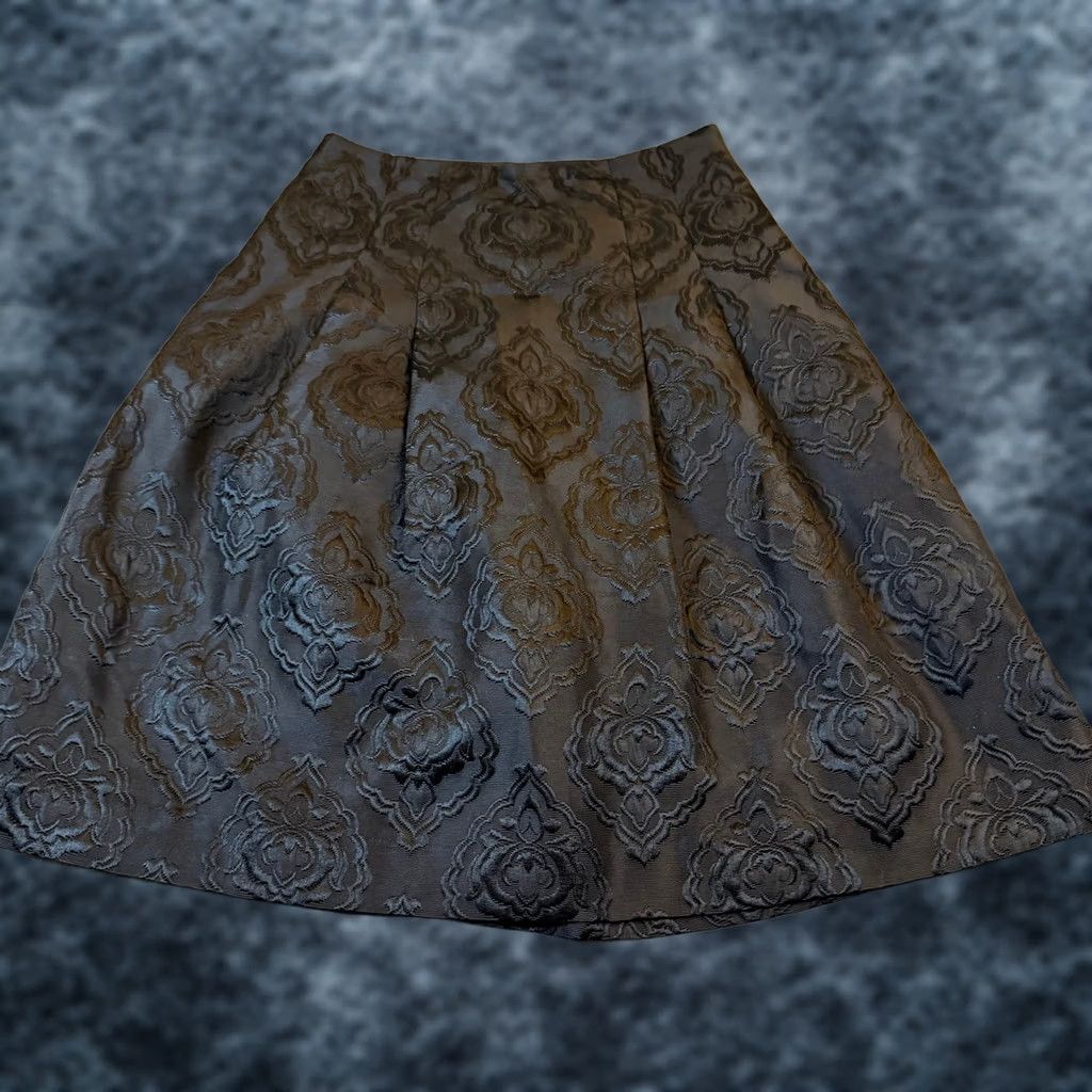 Talbots Talbots Damask Jacquard A-Line Skirt Womens Size 2 Black Pleated Brocade Size 26" / US 2 / IT 38 - 1 Thumbnail