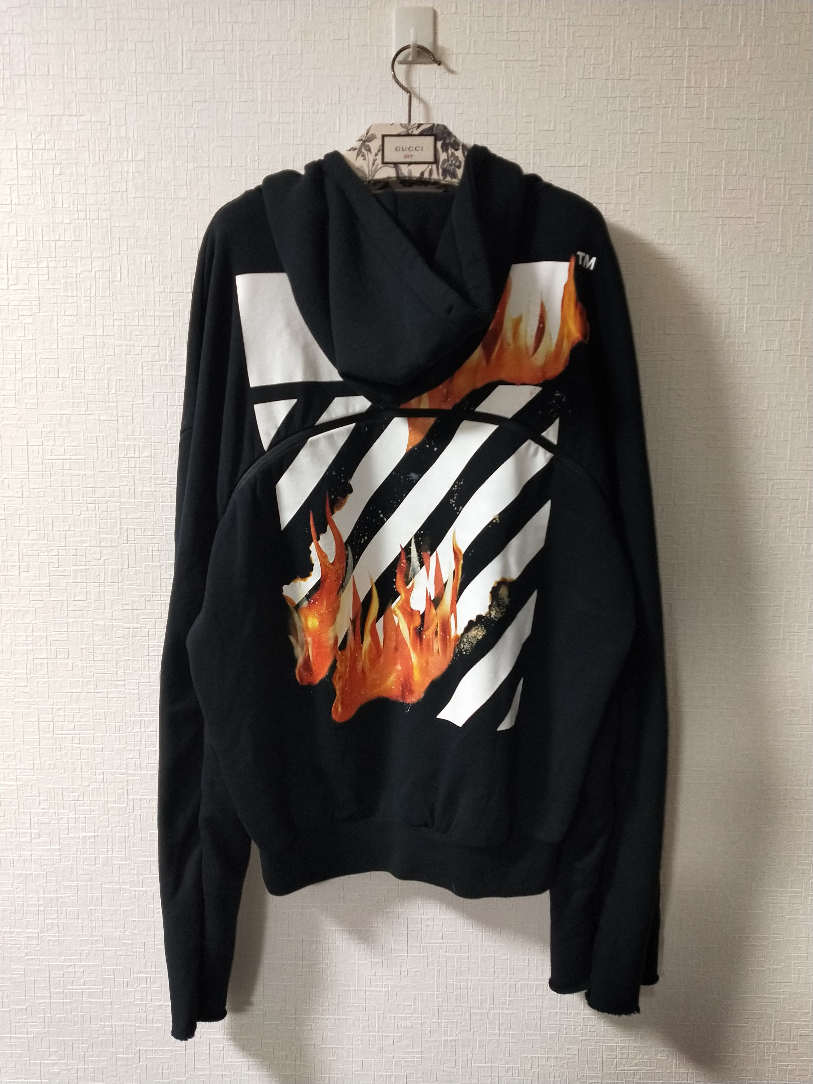 Off-White Diagonal Fire Hoodie Size US M / EU 48-50 / 2 - 3 Thumbnail
