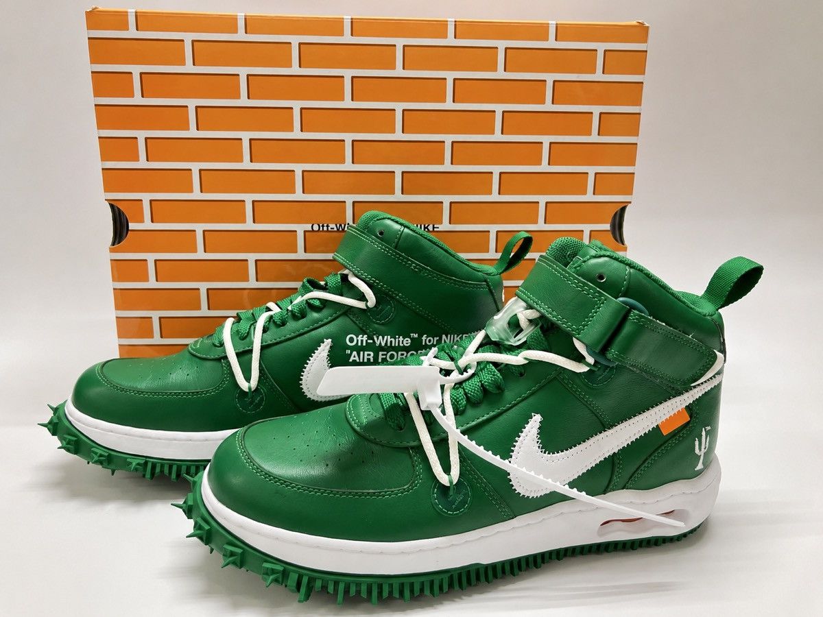 Nike × Off-White Off-White Air Force 1 Mid Green Size US 10 / EU 43 - 1 Thumbnail