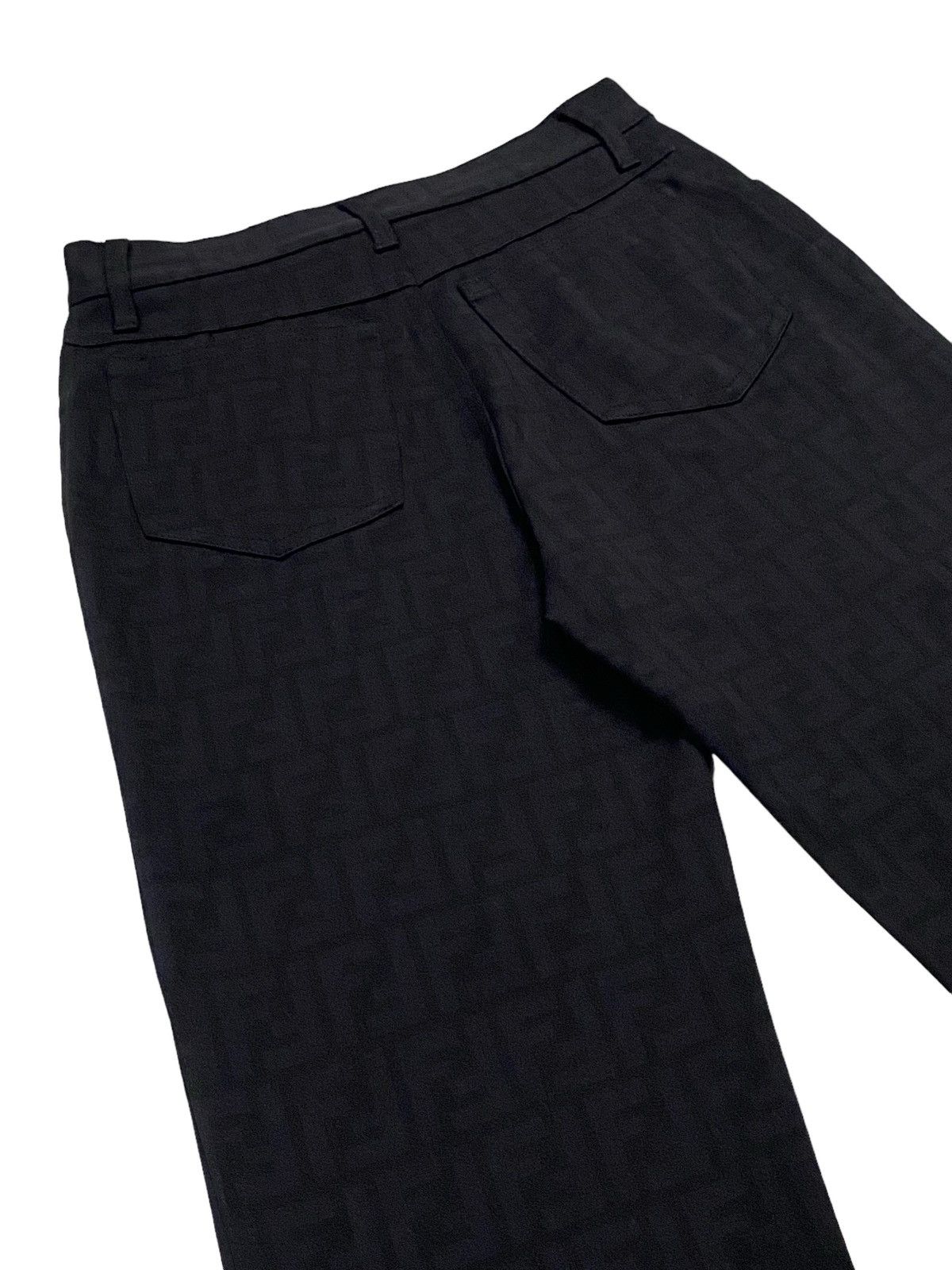 Fendi Vintage Fendi Zucca Monogram Stretch Black Pants Size 25" / US 0 / IT 36 - 18 Thumbnail