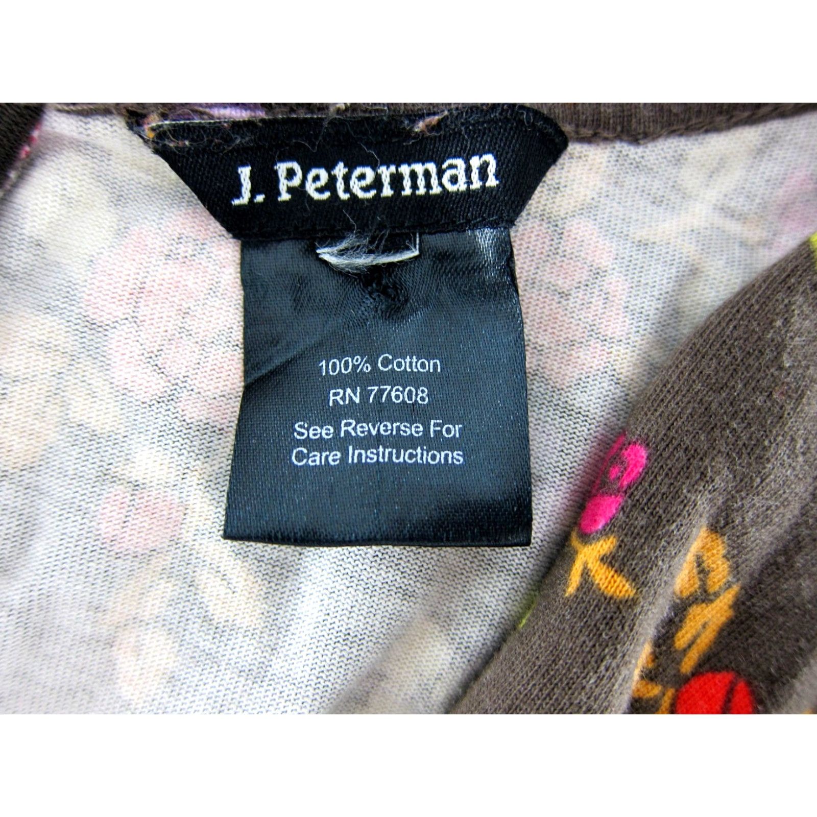 Vintage VTG The J. Peterman Company Brown Red Floral 3/4 Sleeve V-Neck Sheath Dress L Size L / US 10 / IT 46 - 3 Thumbnail