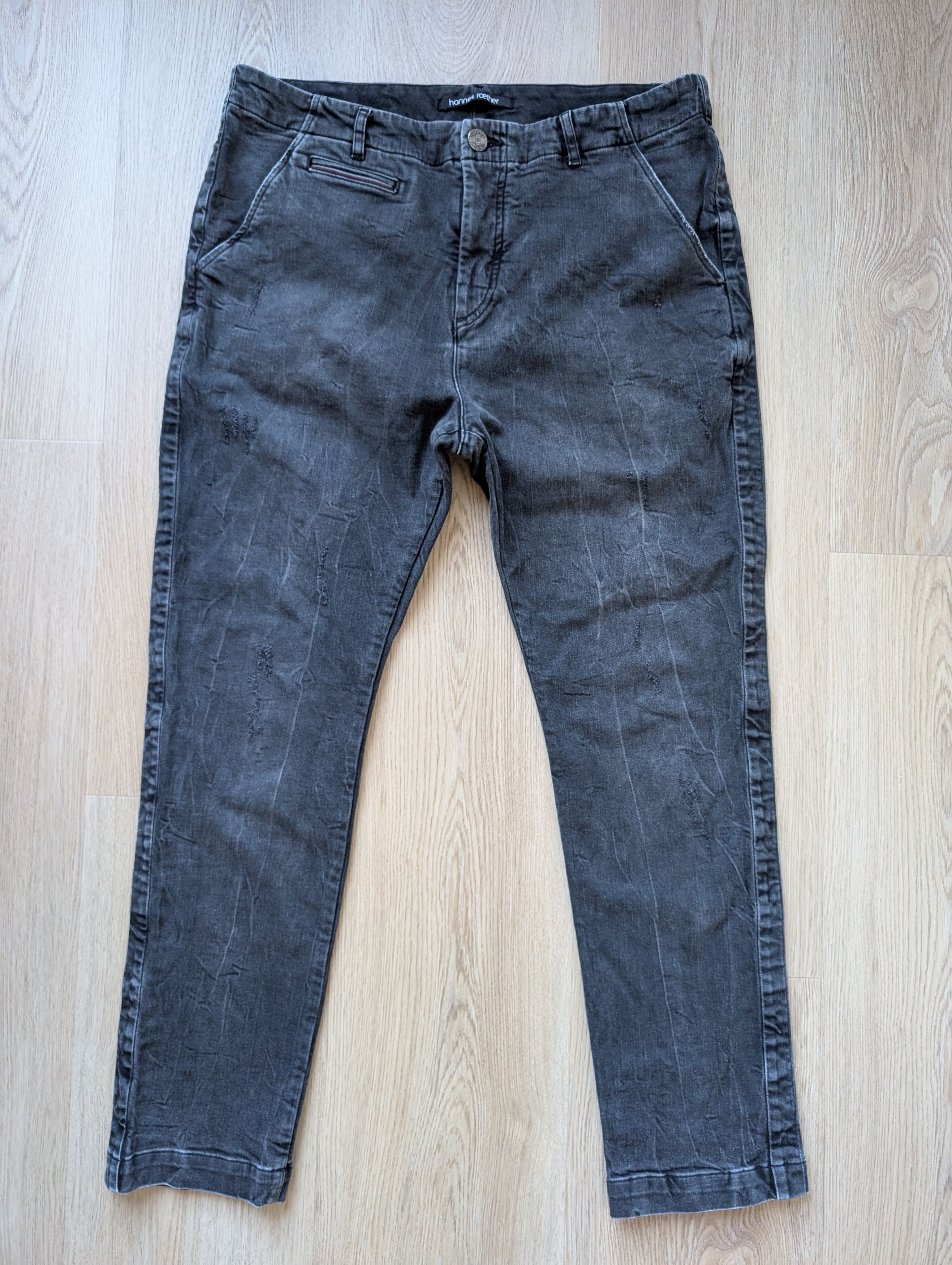 hannes roether Rare Hannes Roether Grey Avant Garde Denim Jeans RRP €329 Size US 34 / EU 50 - 1 Thumbnail