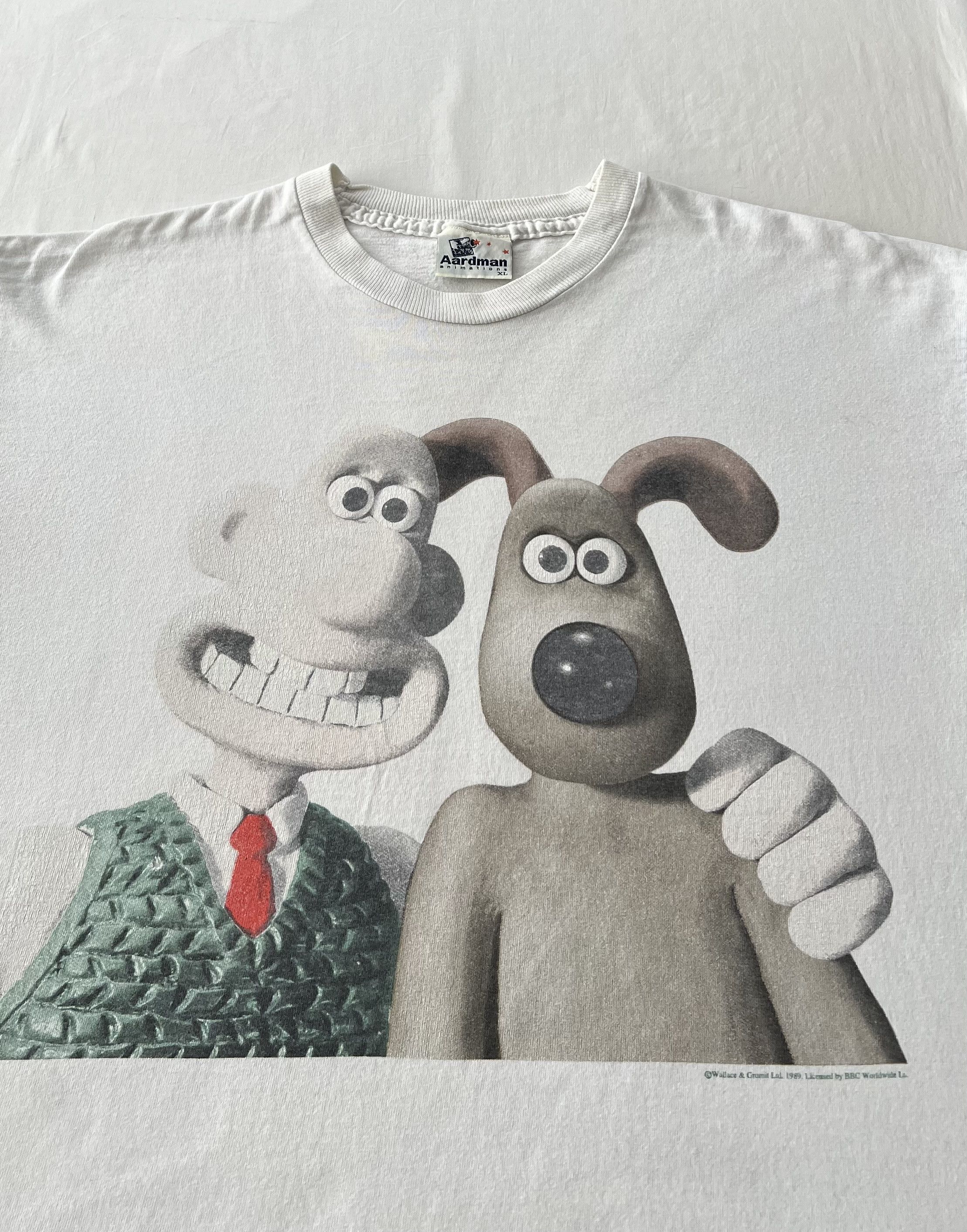 Cartoon Network Vintage 1989 Wallace and Gromit Cartoon White T-shirt Size US XL / EU 56 / 4 - 3 Thumbnail