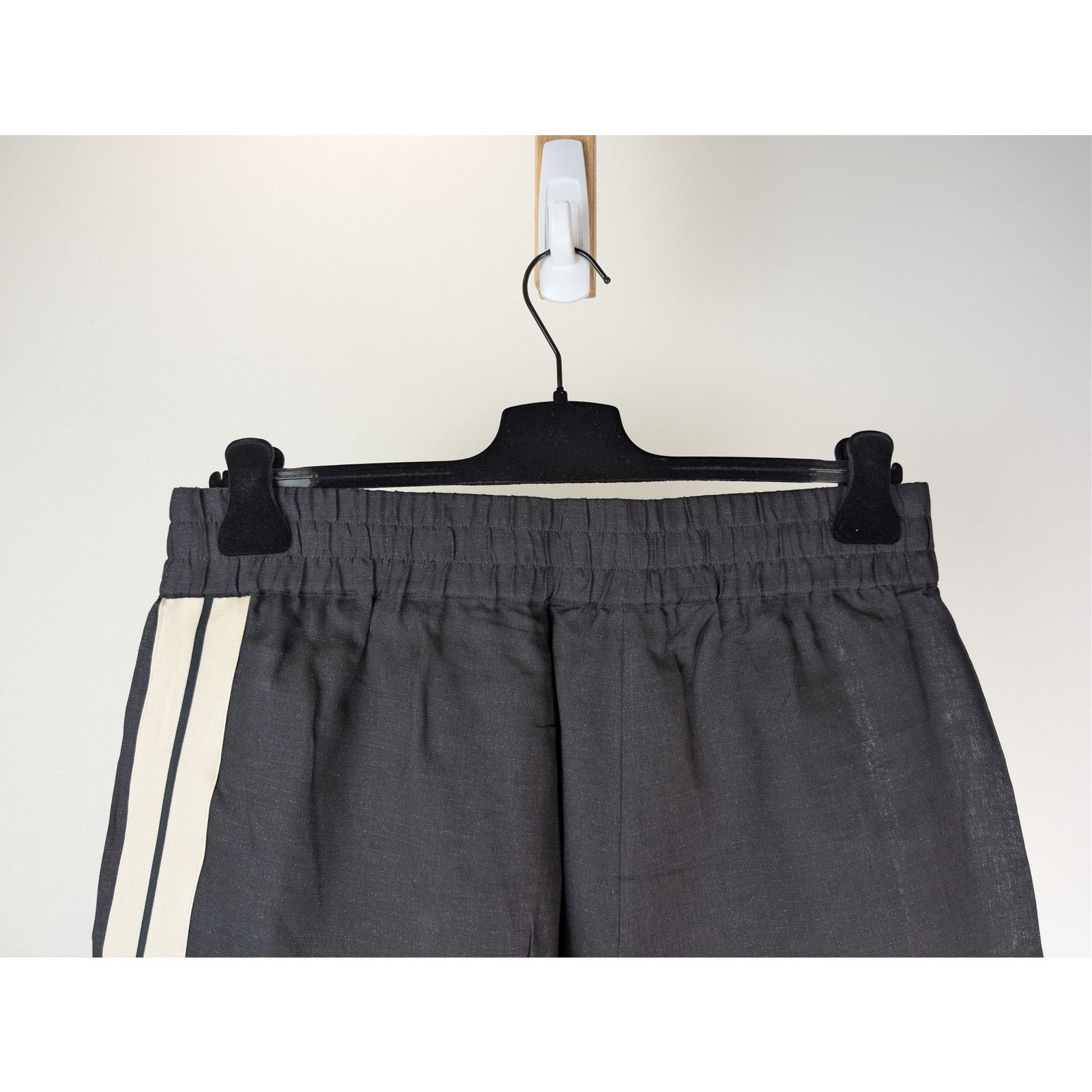 Palm Angels o1rshd1 Classic Logo Linen Track Pants Anthracite/Off White Size US 36 / EU 52 - 13 Thumbnail