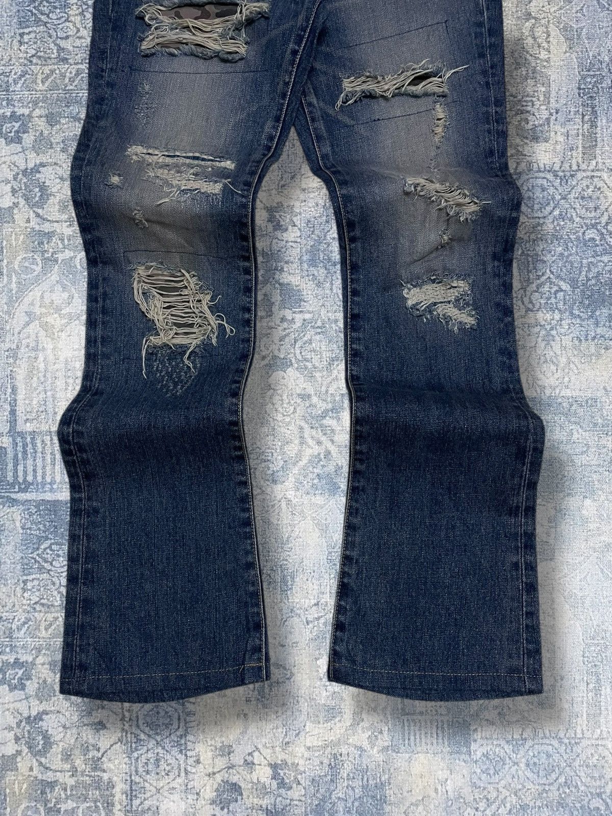 Hysteric Glamour Vintage 1990s Japan Designer Moussy Flared Scab Distressed Size US 27 - 3 Thumbnail