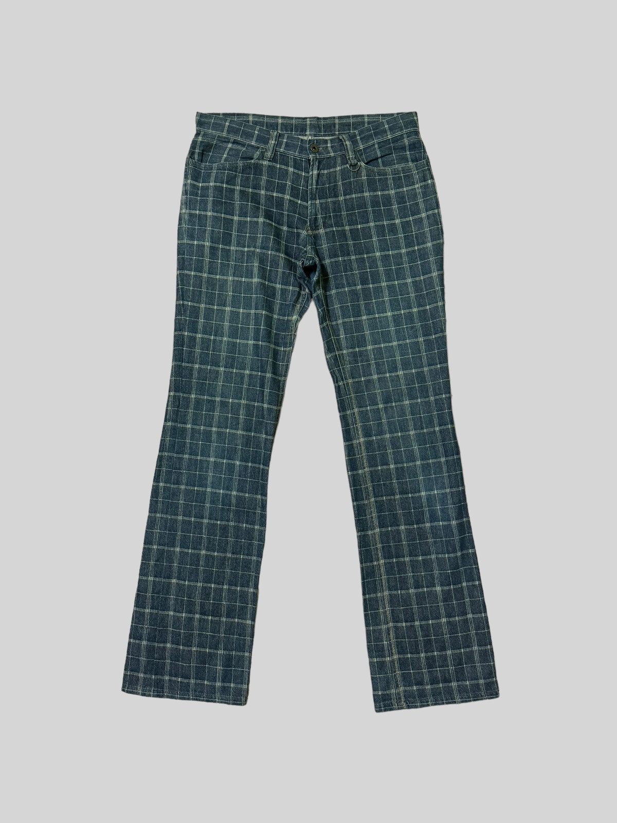 Japanese Brand × Vintage Nicole Club For Men Checkered Denim Jeans Size US 33 - 1 Thumbnail