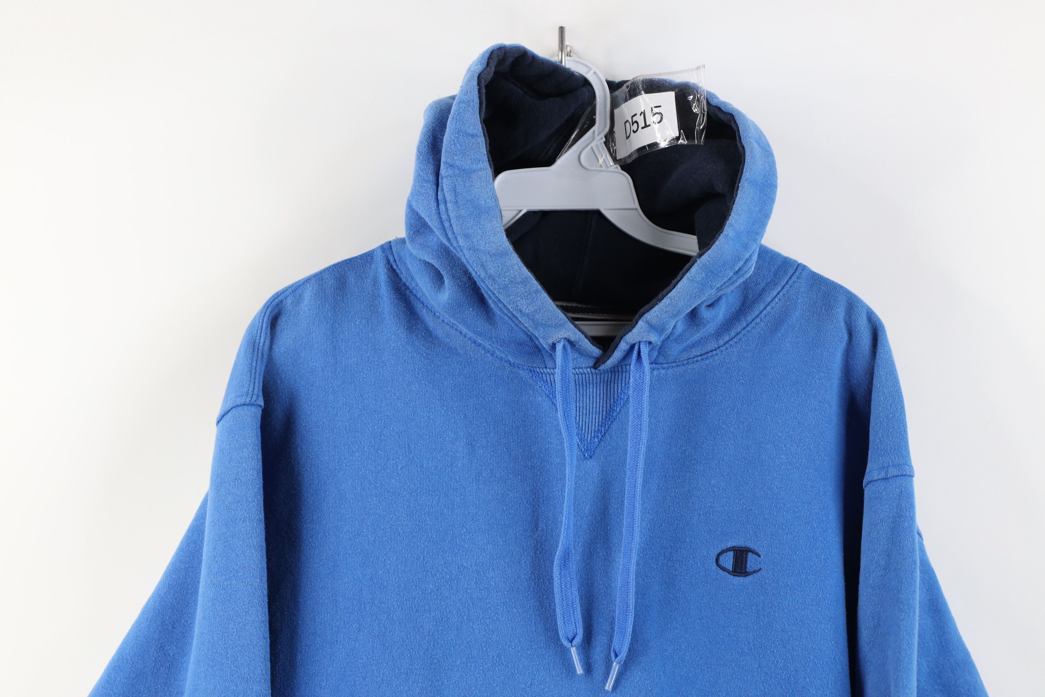 Champion Vintage 90s Y2K Champion Heavyweight Hoodie Sweatshirt Blue Size US M / EU 48-50 / 2 - 2 Thumbnail