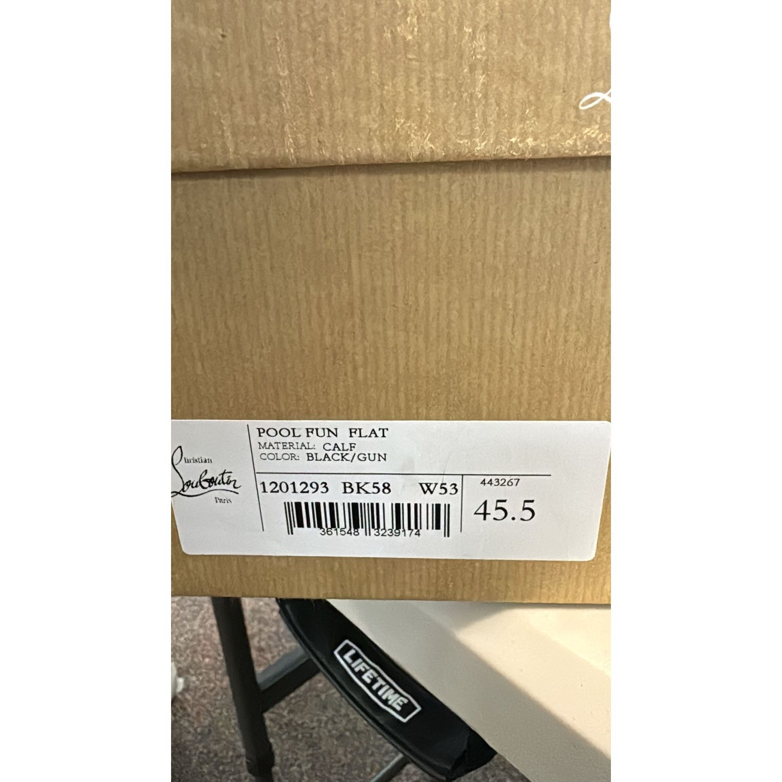 Christian Louboutin o1rshd1 Pool Fun Flat Calf Slippers in Black/Gun Size US 12.5 / EU 45-46 - 24 Thumbnail