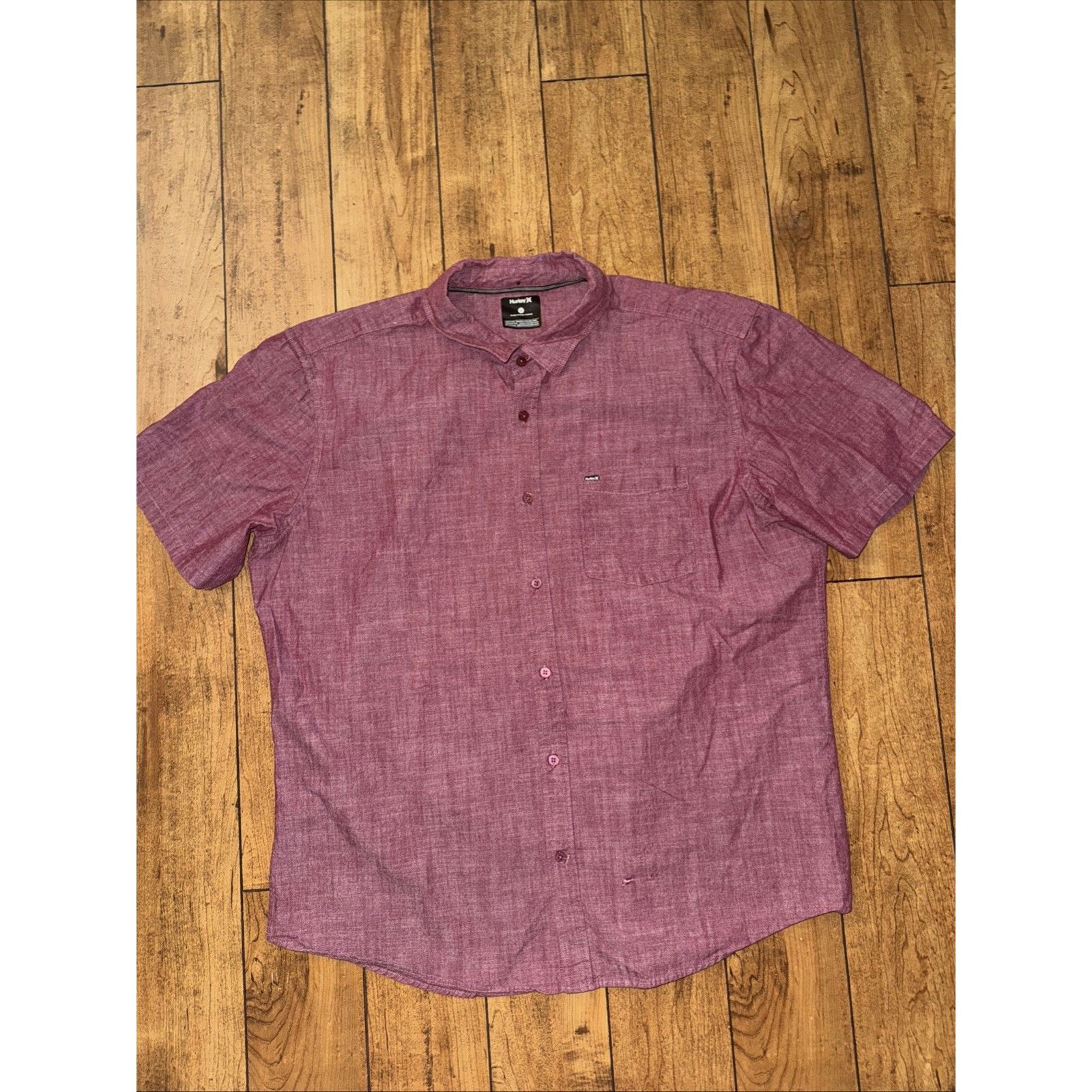 Hurley × Vintage Hurley Short Sleeved Chambray Shirt Red 2XL 24x30 Size US XXL / EU 58 / 5 - 1 Thumbnail