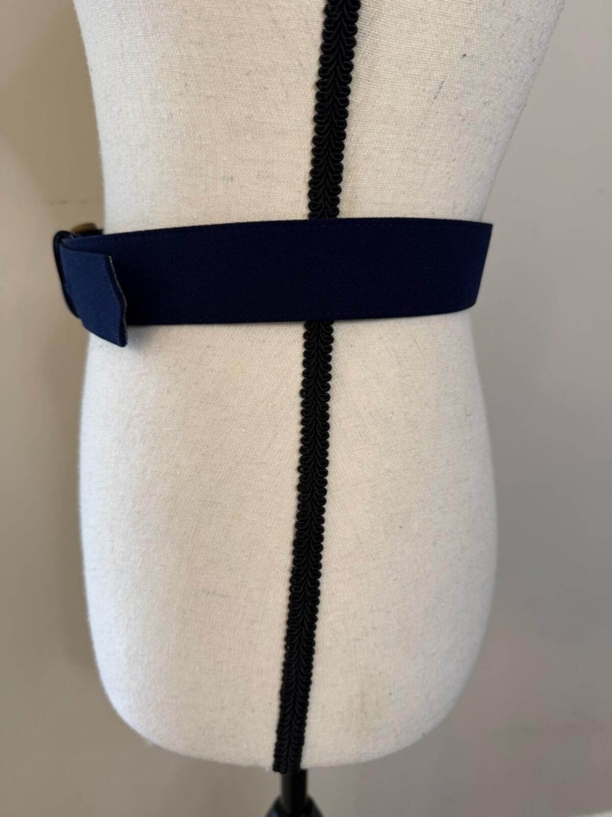 Other Blue faux suede leather belt with light gold buckle SZ 8 Size ONE SIZE - 3 Thumbnail