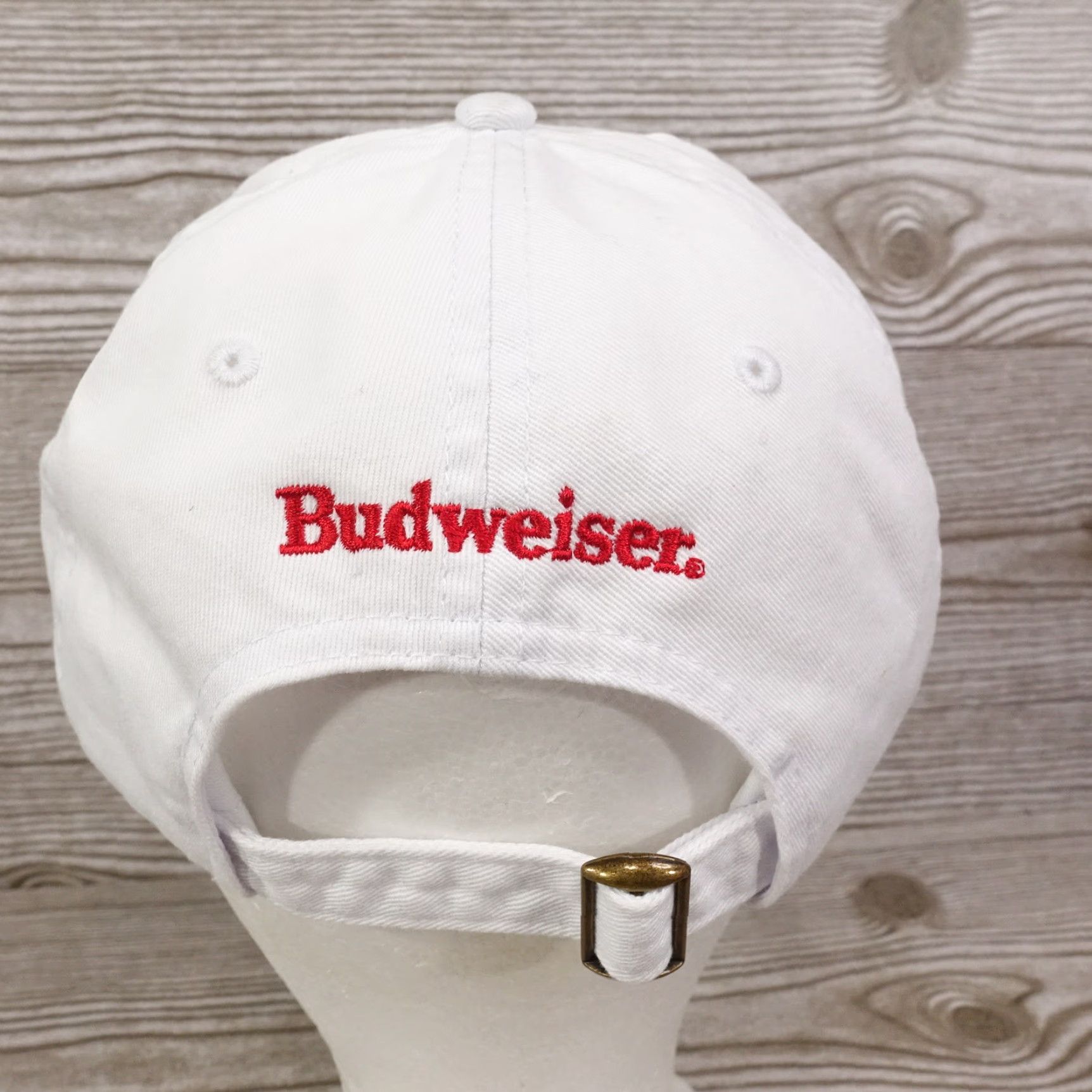 Budweiser ANHEUSER BUSCH BUDWEISER BEER WHITE BASEBALL CAP ADJUSTABLE UNISEX Size ONE SIZE - 7 Thumbnail