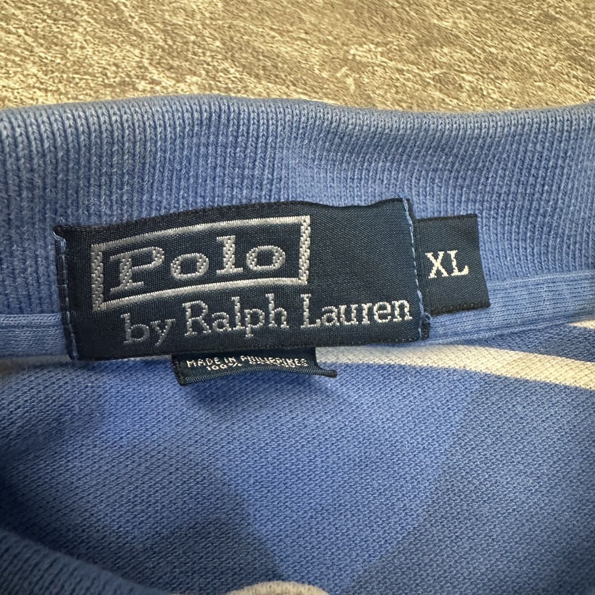 Polo Ralph Lauren × Vintage Vintage Polo Ralph Lauren Polo Shirt Mens XL Blue Striped Size US XL / EU 56 / 4 - 3 Thumbnail