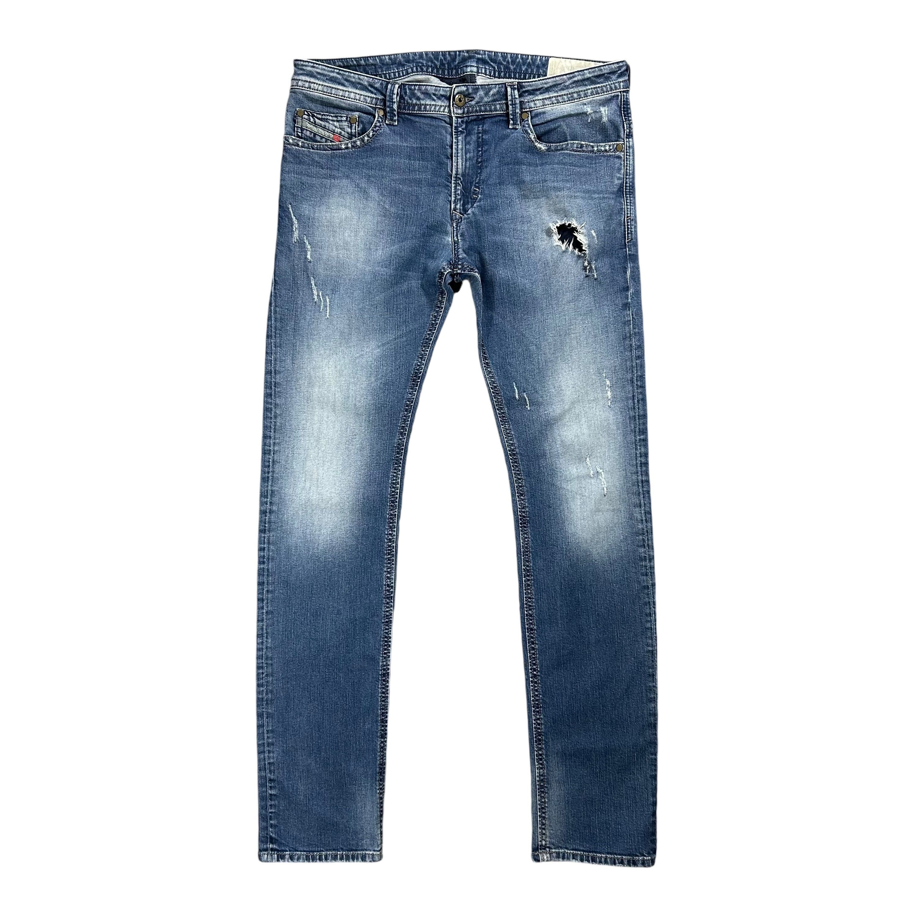 Diesel Diesel Thavar Slim Skinny Blue Ripped Denim Jeans W34L32 Size US 34 / EU 50 - 1 Thumbnail