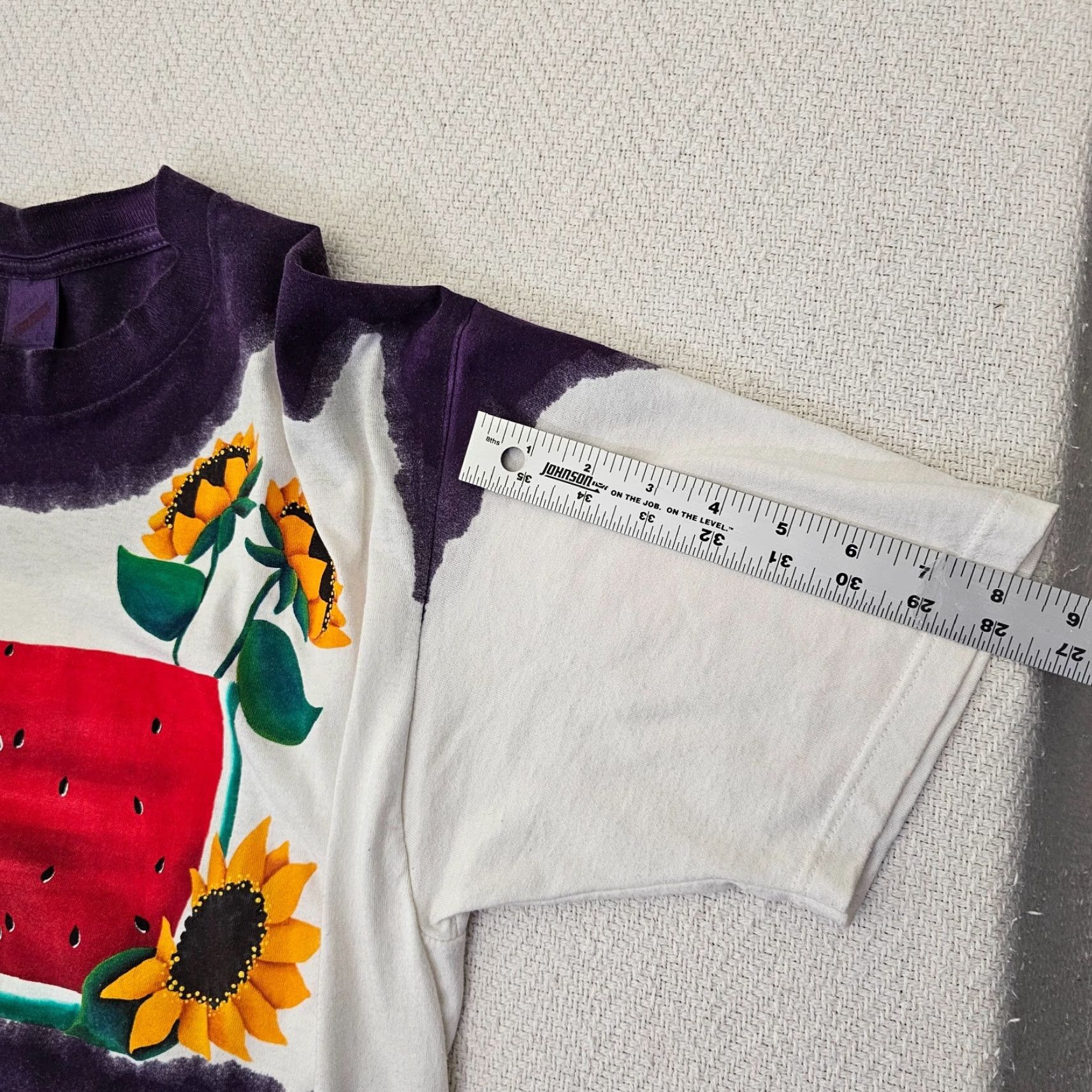 Jerzees VINTAGE Jerzees T-Shirt White & Purple Watermelon Graphic VTG Checkered Accent L Adult Unisex Shirts Short Sleeve Crew Neck 1990s Mens Womens Size US L / EU 52-54 / 3 - 5 Thumbnail