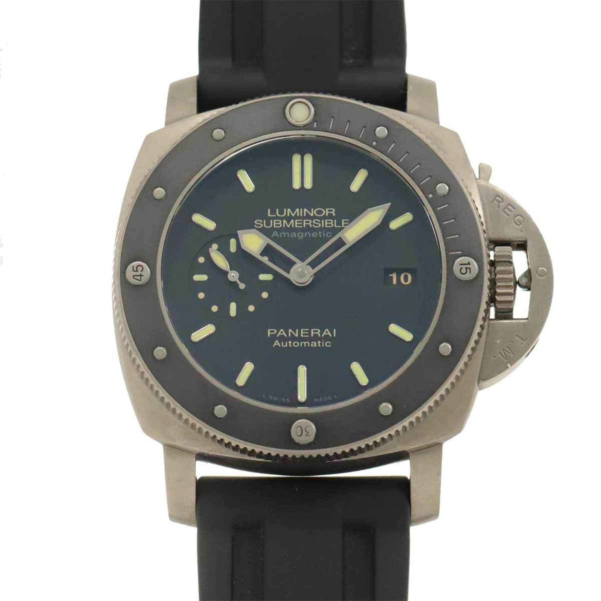 Panerai Luminor 1950 Submersible Amagnetic 3 Days Titanium PAM00389 Men's Watch Date Power Reserve Automatic