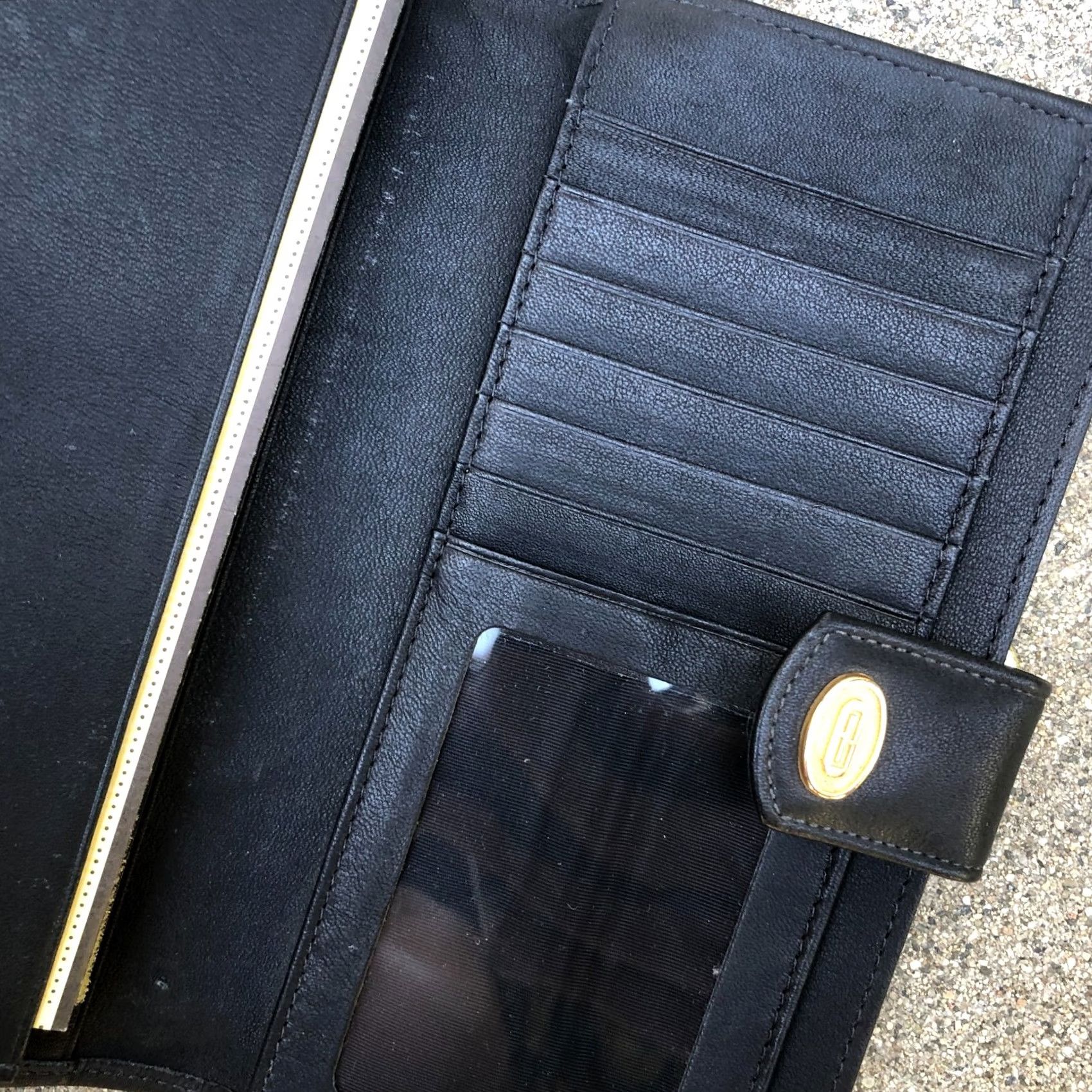 Vintage VINTAGE Gary's Wallet California Dream Leather Purse Card Coin Purse 6.75" W x 3.5" H Black Womens One Size Size ONE SIZE - 5 Thumbnail