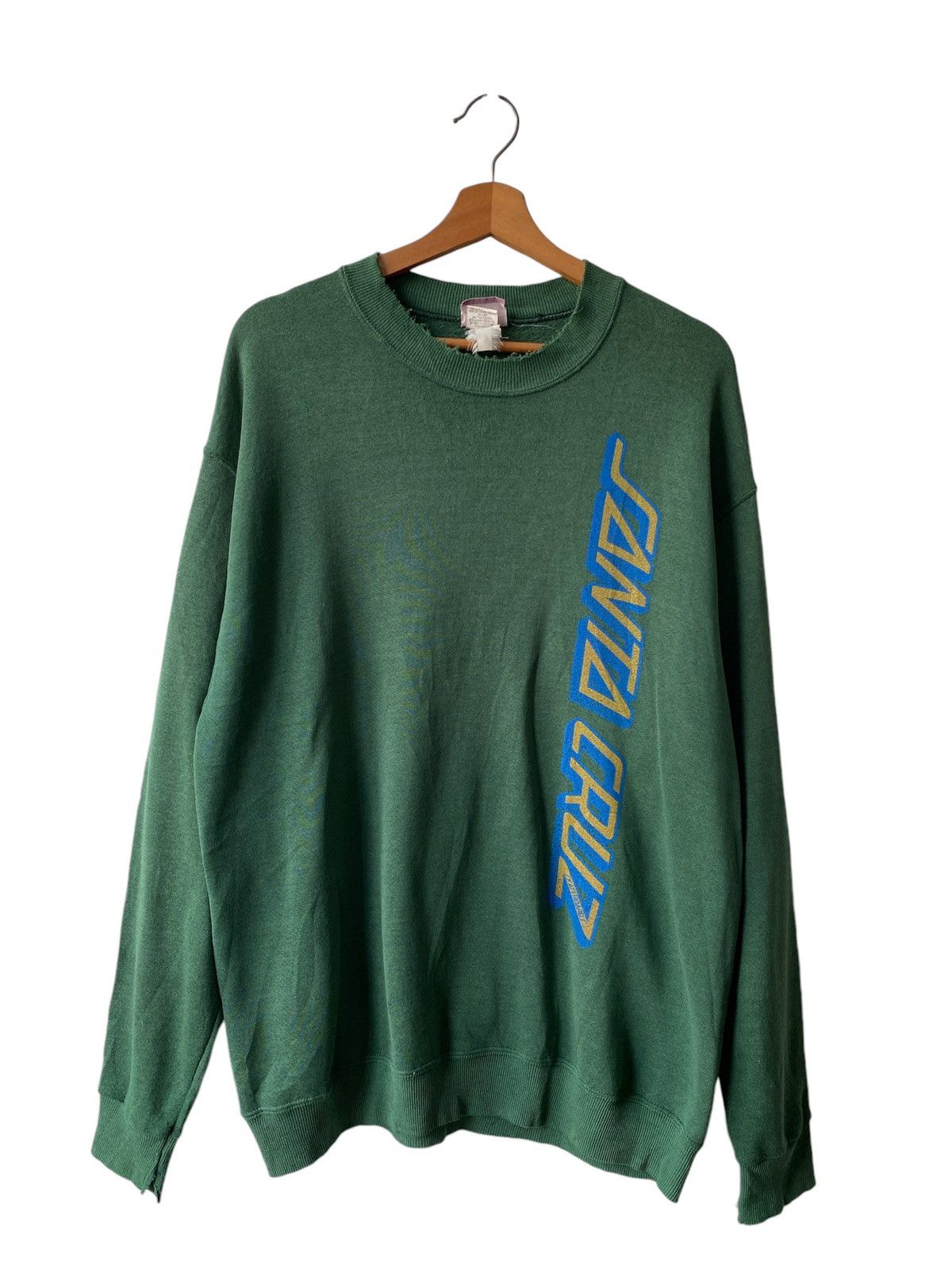 Santa Cruz Skateboards × Vintage 1990s - Vintage Santa Cruz Skateboard Distressed Sweatshirt Size US L / EU 52-54 / 3 - 1 Thumbnail