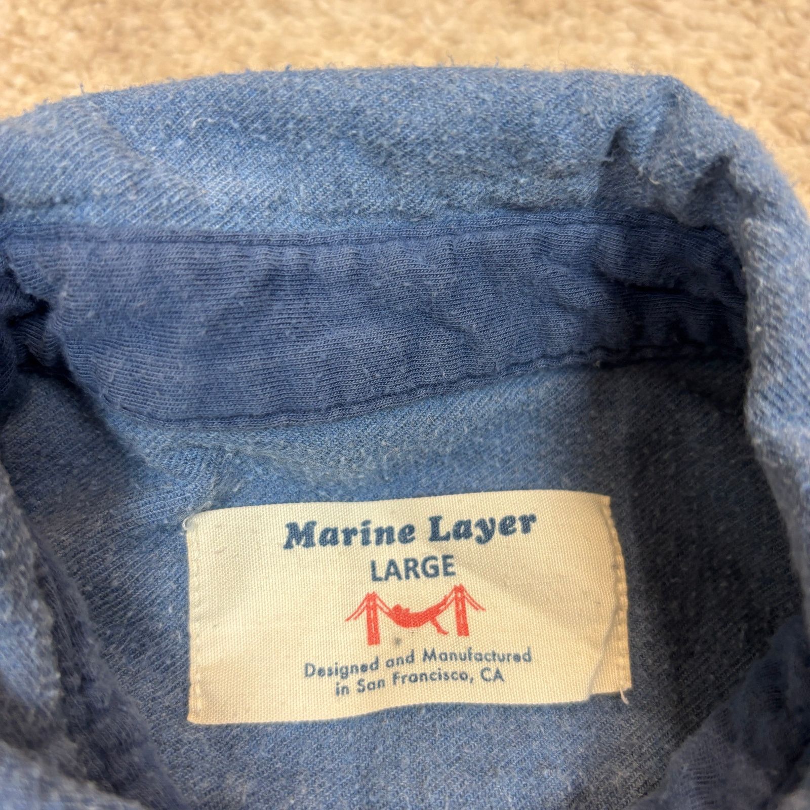 Marine Layer Marine Layer Soft Cotton Two Pocket Button Up Shirt Men's L Size US L / EU 52-54 / 3 - 4 Thumbnail