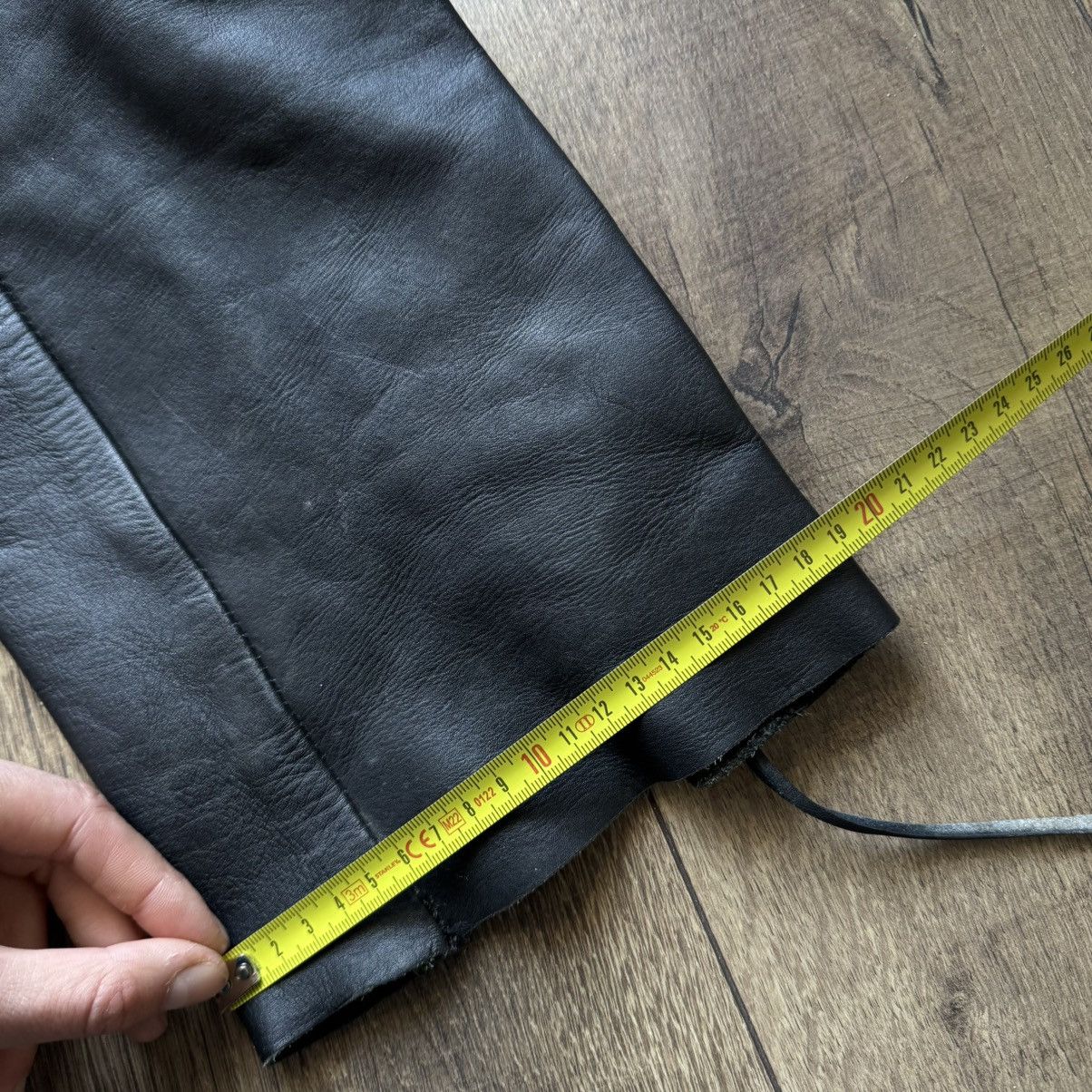 Genuine Leather × Harley Davidson × Vintage Crazy Heavyweight Leather Lace Up Motorcycle Pants Vintage Size US 37 - 16 Thumbnail