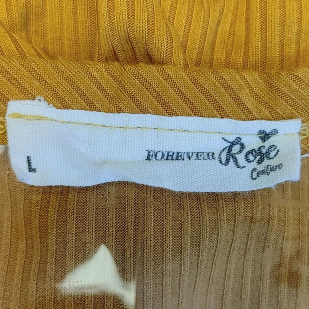 Other Forever Rose Couture Women's Yellow Ribbed Knit Sleeveless B Size L / US 10 / IT 46 - 3 Thumbnail