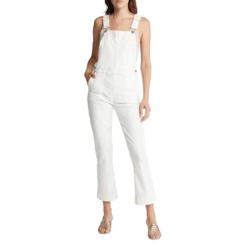 Paige PAIGE Claudine Denim Overalls Blank Canvas Ankle Flare 29 Size 29" - 1 Thumbnail