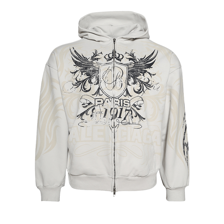 Balenciaga balenciaga soccer zip-up hoodie miami cream white | Grailed