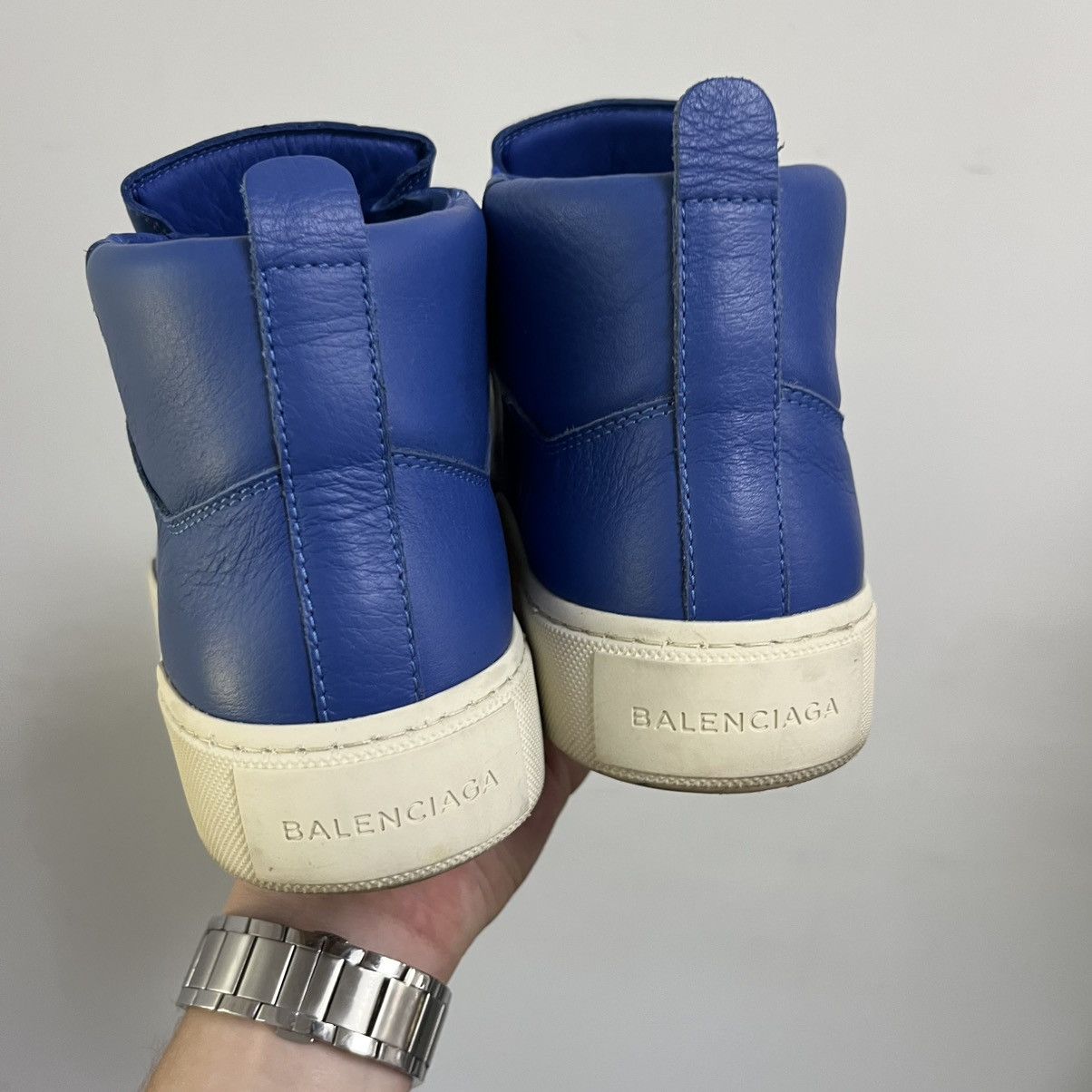 Balenciaga Balenciaga Arena Blue Leather High Tops Size US 9 / EU 42 - 6 Thumbnail