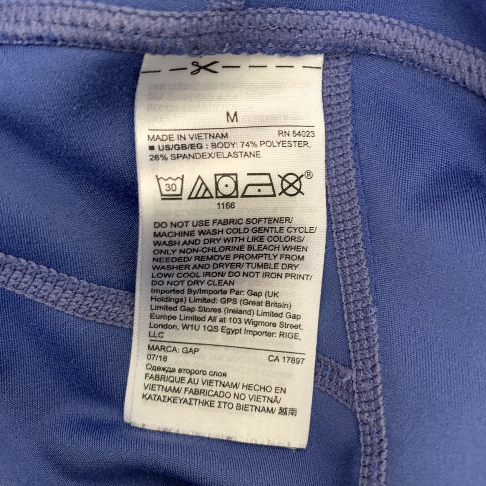 Gap GapFit Leggings Womens M Blue Solid Stretch Lightweight Cross Training Skinny Inseam 22in Pul On Size 32" / US 10 / IT 46 - 6 Thumbnail