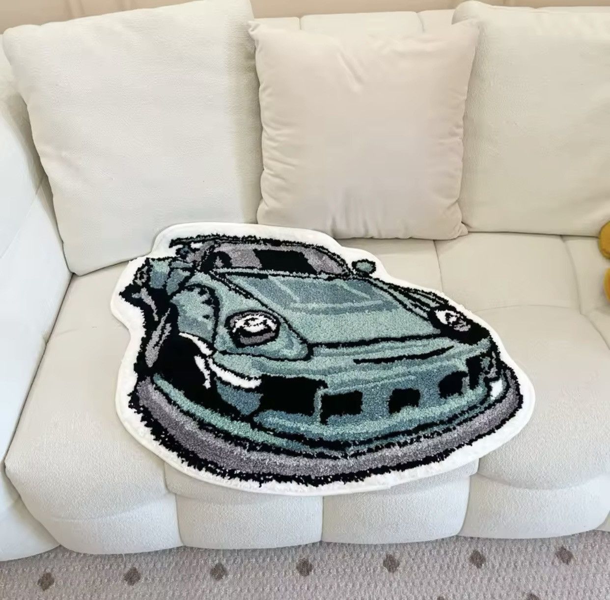 Japanese Brand Enthusiast Racing Car Shaped Tufting Rug Size ONE SIZE - 6 Thumbnail