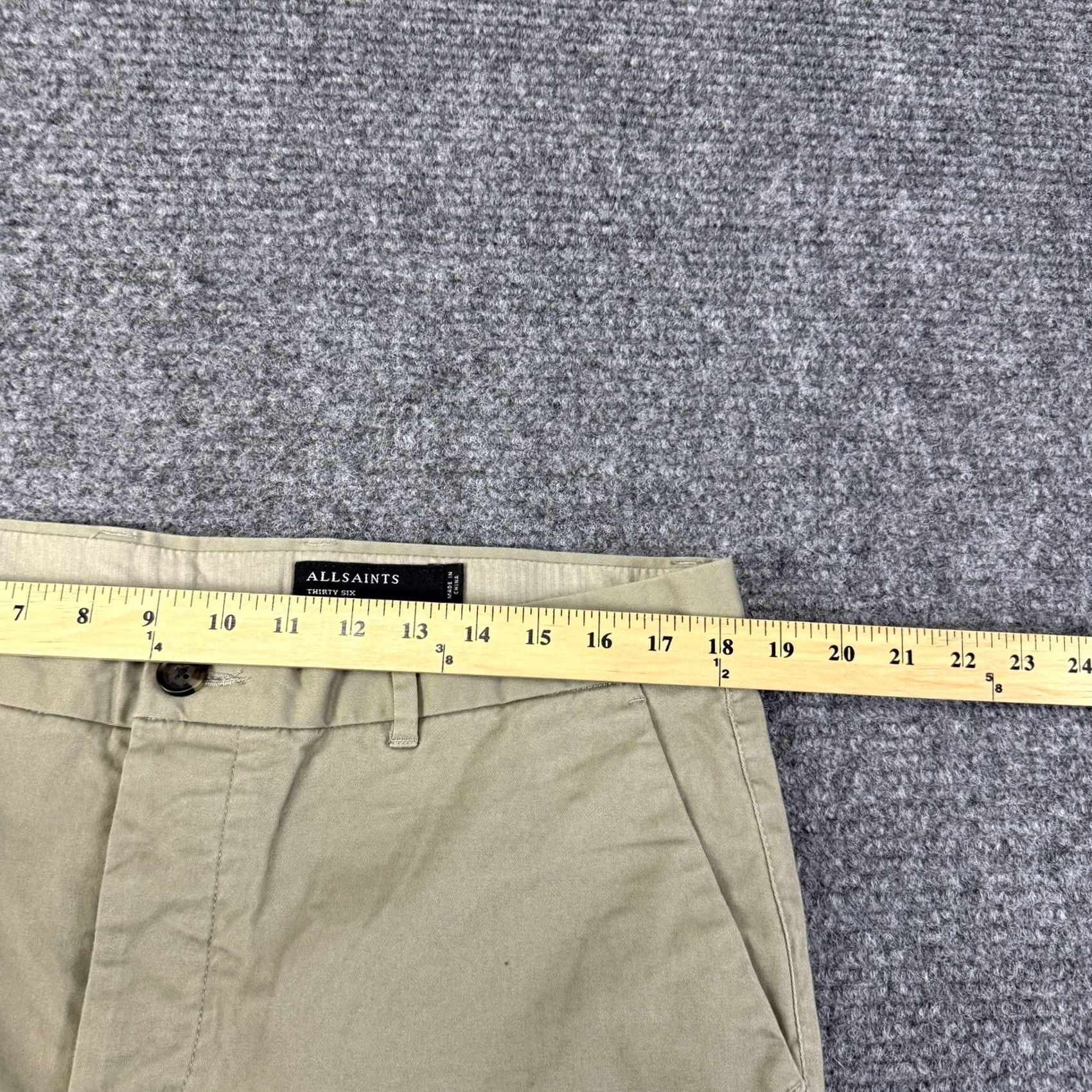 Allsaints AllSaints Mens 36x31 Beige Park Chino Straight Leg Stretch Casual Khaki Pants Size US 36 / EU 52 - 5 Thumbnail
