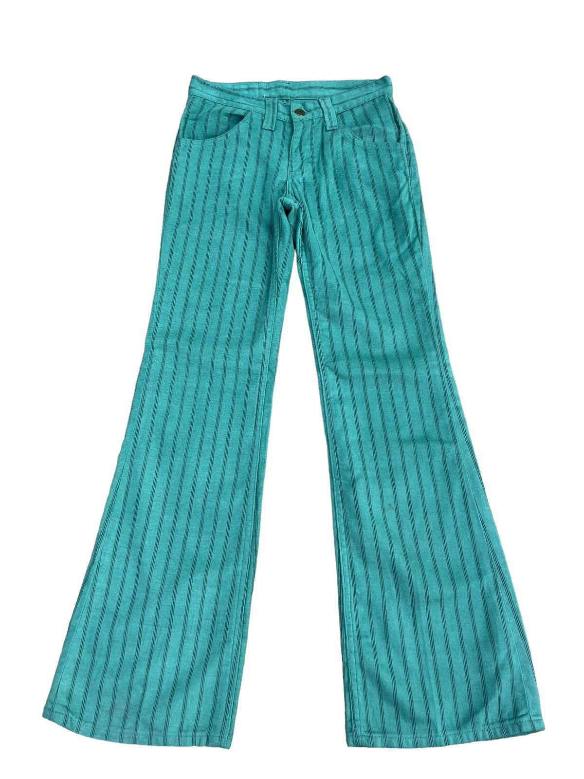 Vintage 70s LEE Usa Suede Cotton Striped Super Flare Pant