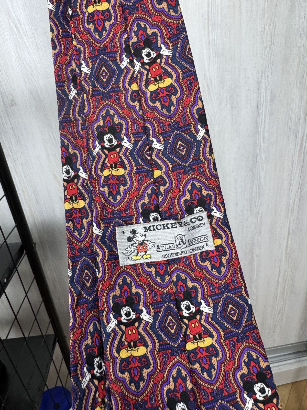 Mickey Mouse VINTAGE 80s 90s Mickey Mouse Logo Paisley DISNEY Silk TIE Size ONE SIZE - 7 Thumbnail