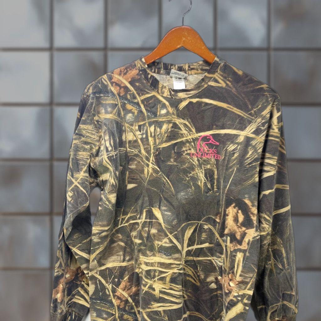Realtree VINTAGE Realtree Ducks Unlimited Hoodie Shirt Medium Camouflage 90s Mens Green Long Sleeve Size US M / EU 48-50 / 2 - 1 Thumbnail