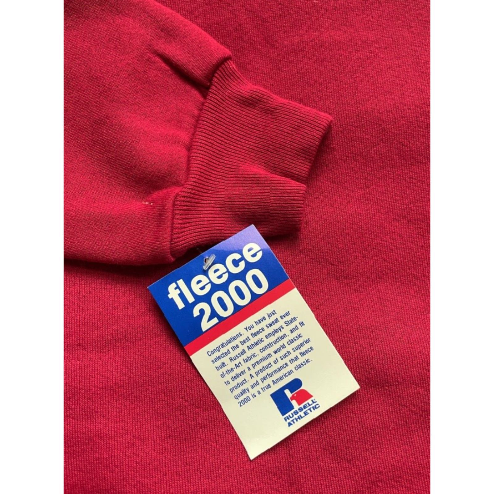 Russell Athletic VINTAGE Russell Athletic Hoodie Mens M Red Sweatshirt 90s NWT Deadstock Cardinal Red Sweatshirt Crew Mens Size US M / EU 48-50 / 2 - 3 Thumbnail