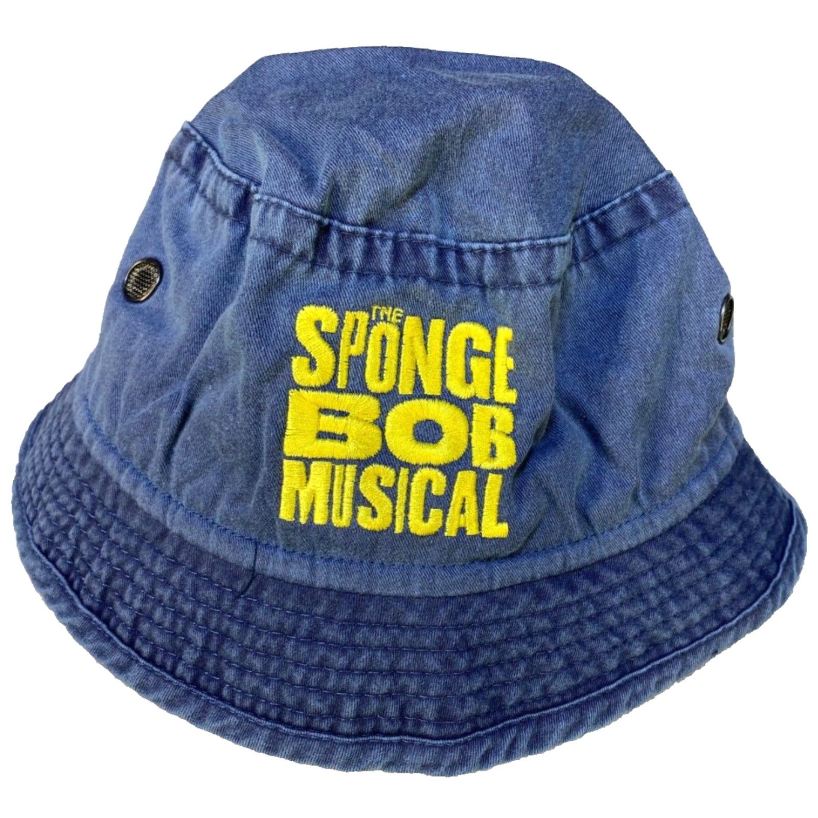 Vintage THE SPONGEBOB MUSICAL BUCKET HAT Official Merchandise Adult One Size Blue Jean Unisex The SpongeBob Music Size ONE SIZE - 2 Thumbnail