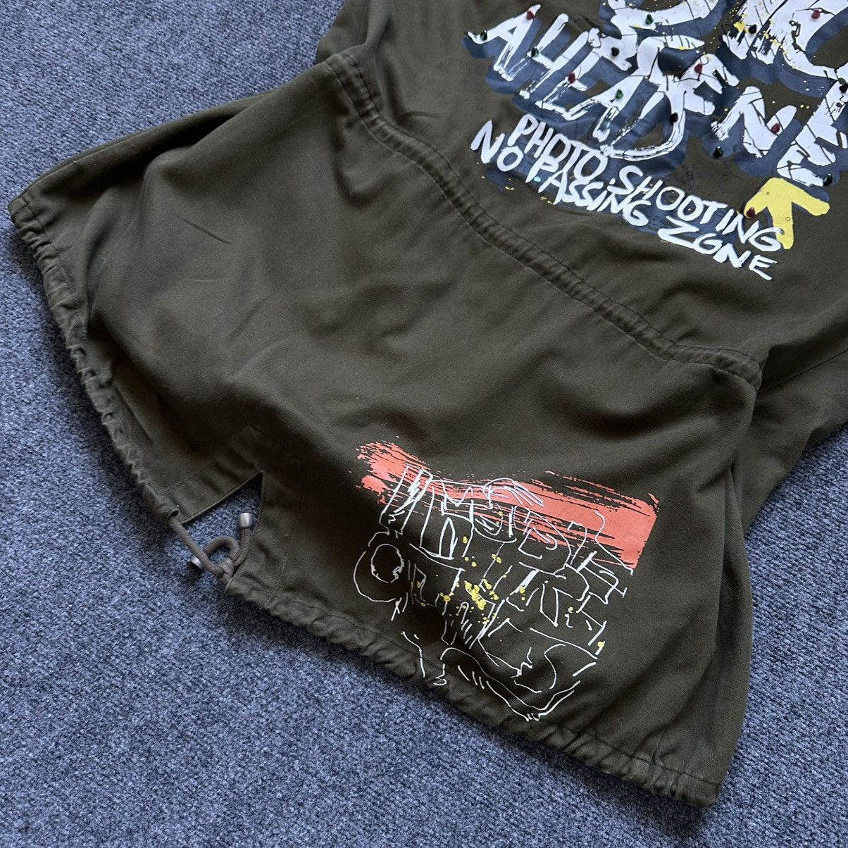 Zara VTG Zara Basic Dept Denim L Khaki Green Funky Jacket Studded Size L / US 10 / IT 46 - 11 Thumbnail
