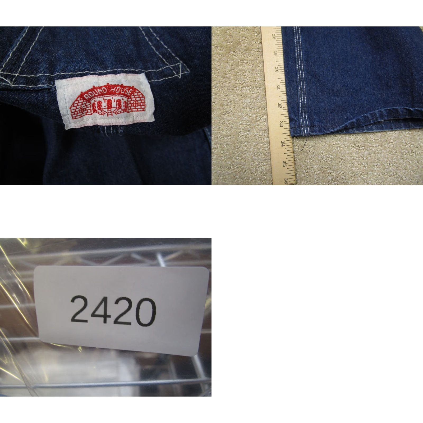 Vintage Roundhouse Jeans Overalls Men 36x34 Blue Denim 5-Pocket Logo Dark Wash Relaxed Straight 36 Mens Jeans Size US 36 / EU 52 - 8 Thumbnail