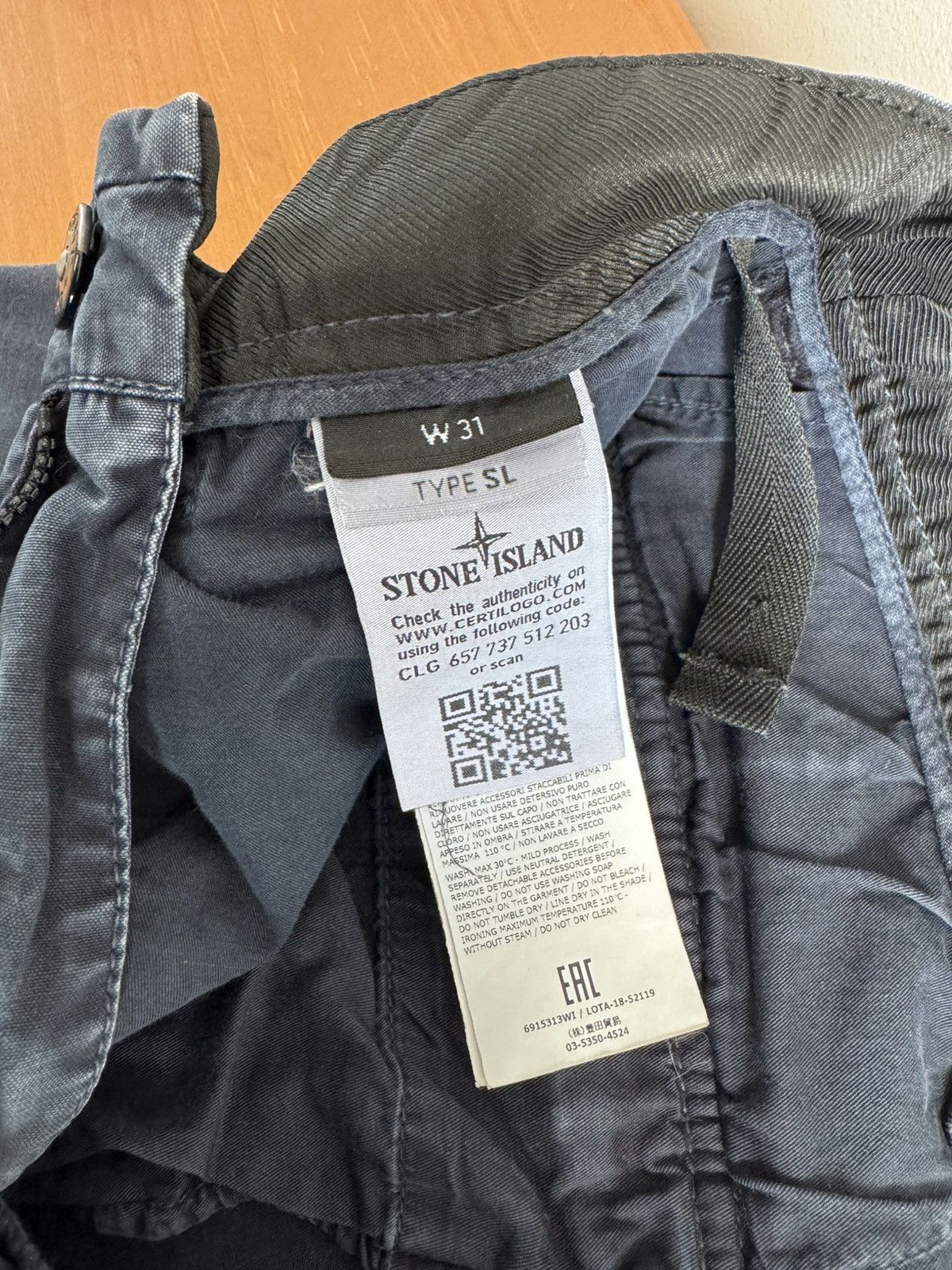 Stone Island Stone Island Marine Blue Garment Dyed Cargo Utility Pants 31 Size US 31 - 7 Thumbnail