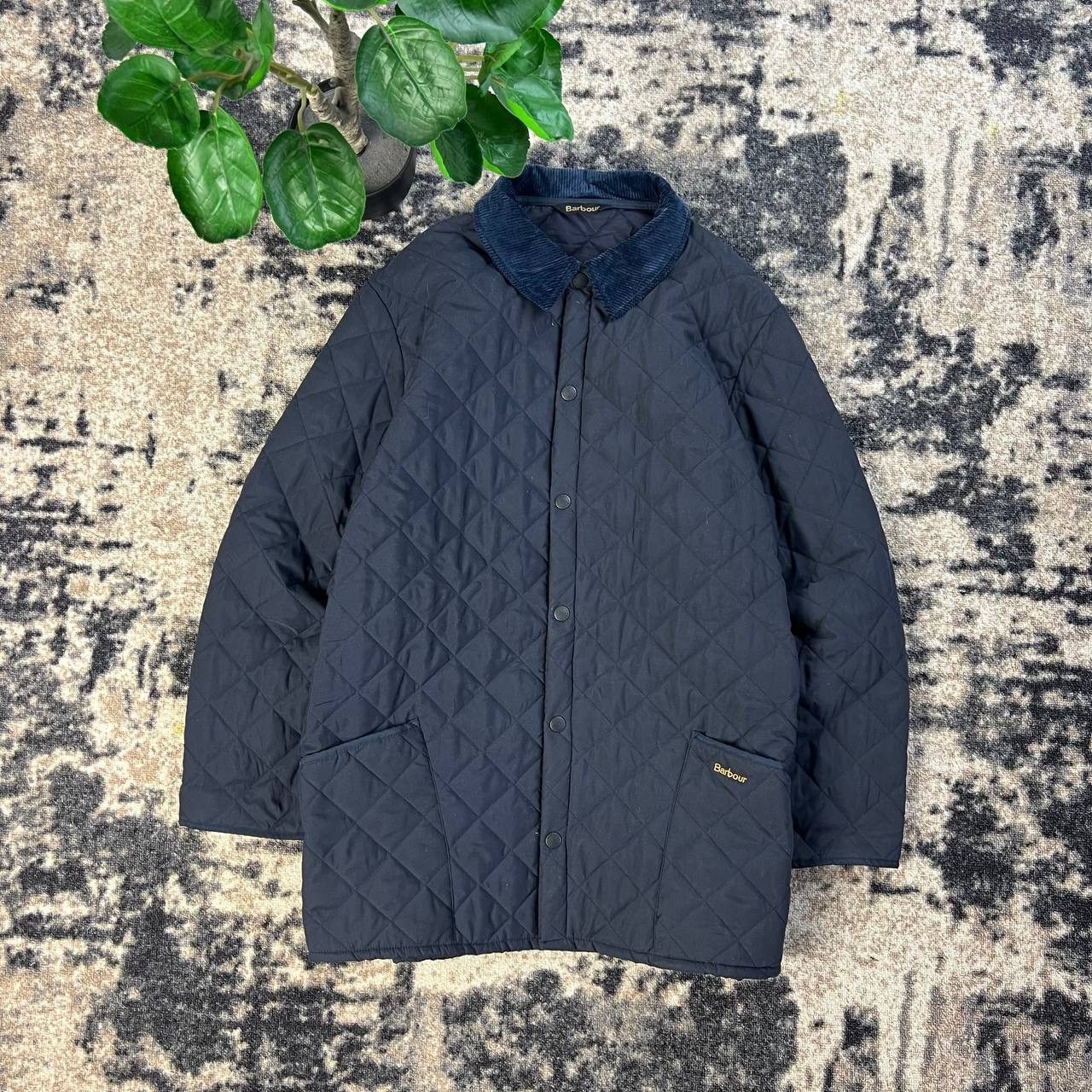 Barbour Vintage Y2K Mini Logo Quilted Button Up Jacket