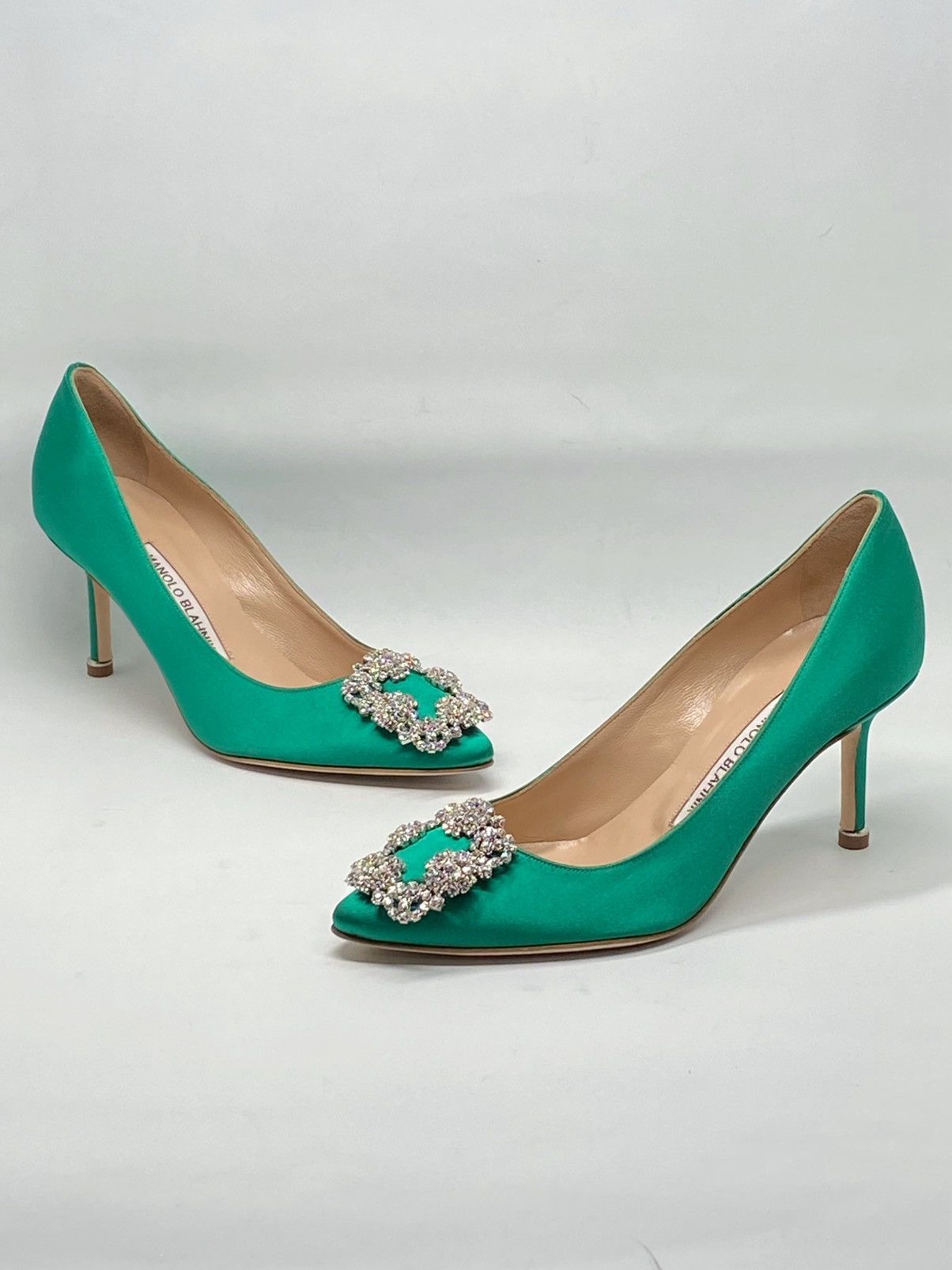 Manolo Blahnik Manolo Blahnik Hangisi 70MM Embellished Satin Pumps size 36 Size US 6 / IT 36 - 10 Thumbnail