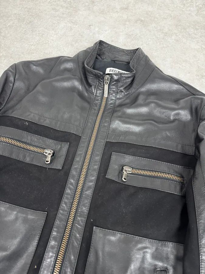 Dirk Bikkembergs 2010s Dirk Bikkembergs Black Hybrid Leather Biker Jacket Size US M / EU 48-50 / 2 - 5 Thumbnail