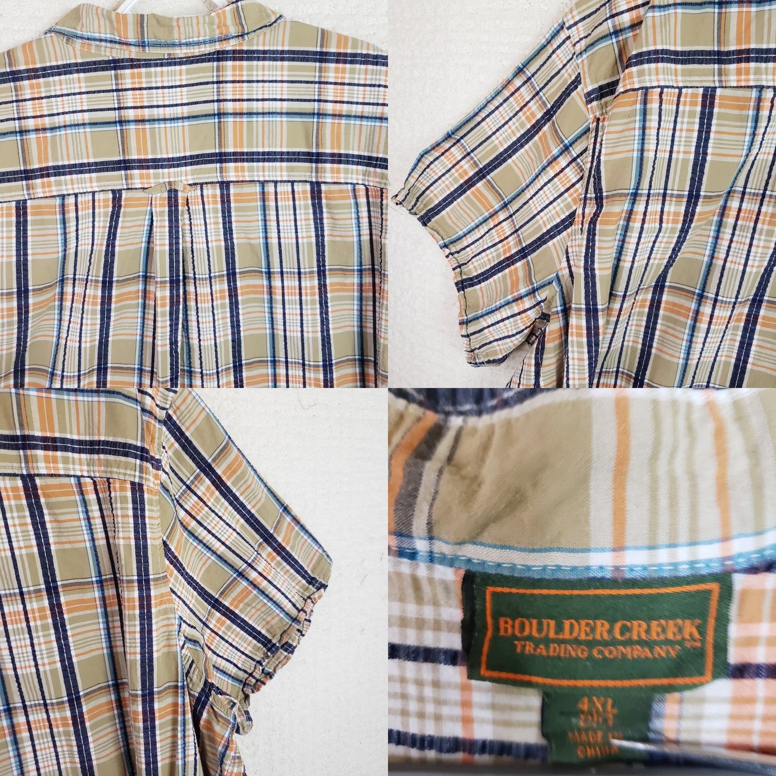 Pop Trading Company Boulder Creek Trading Company Shirt Men's 4XL Big Multicolor Cotton Plaid Short Sleeve Button-Up 4XL Mens Big & Tall Plaid Shirt Size US XXL / EU 58 / 5 - 8 Thumbnail